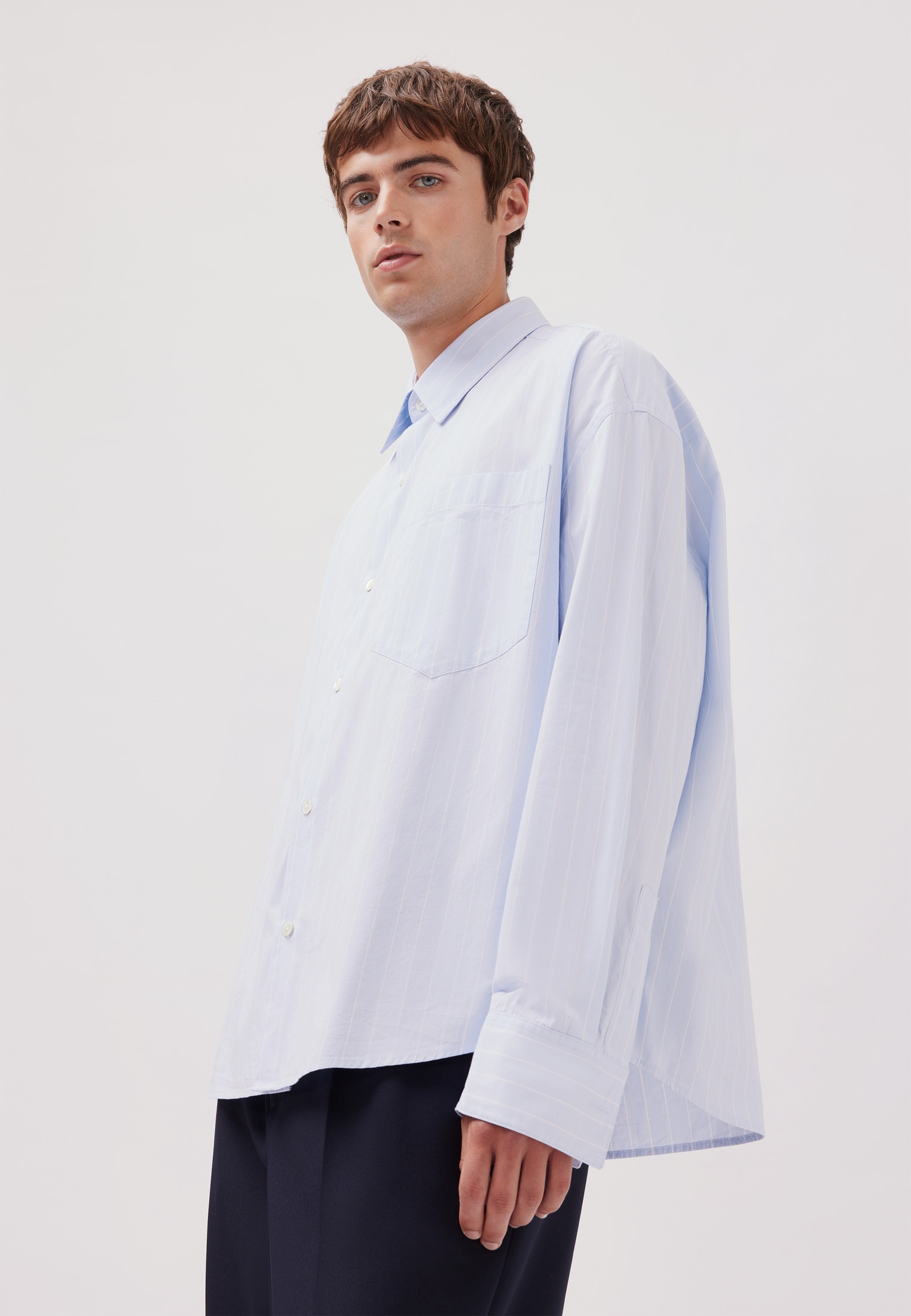 studio seidensticker Chemise d'affaires col Kent oversize 1/1 rayé