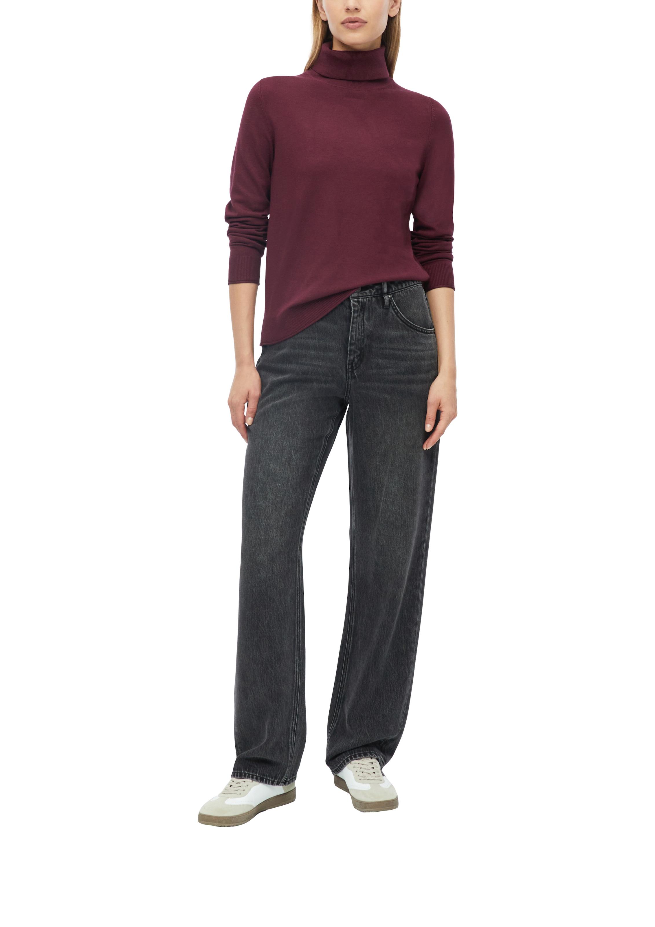 s.Oliver Rollkragenpullover mit Viskose / Feinstrick