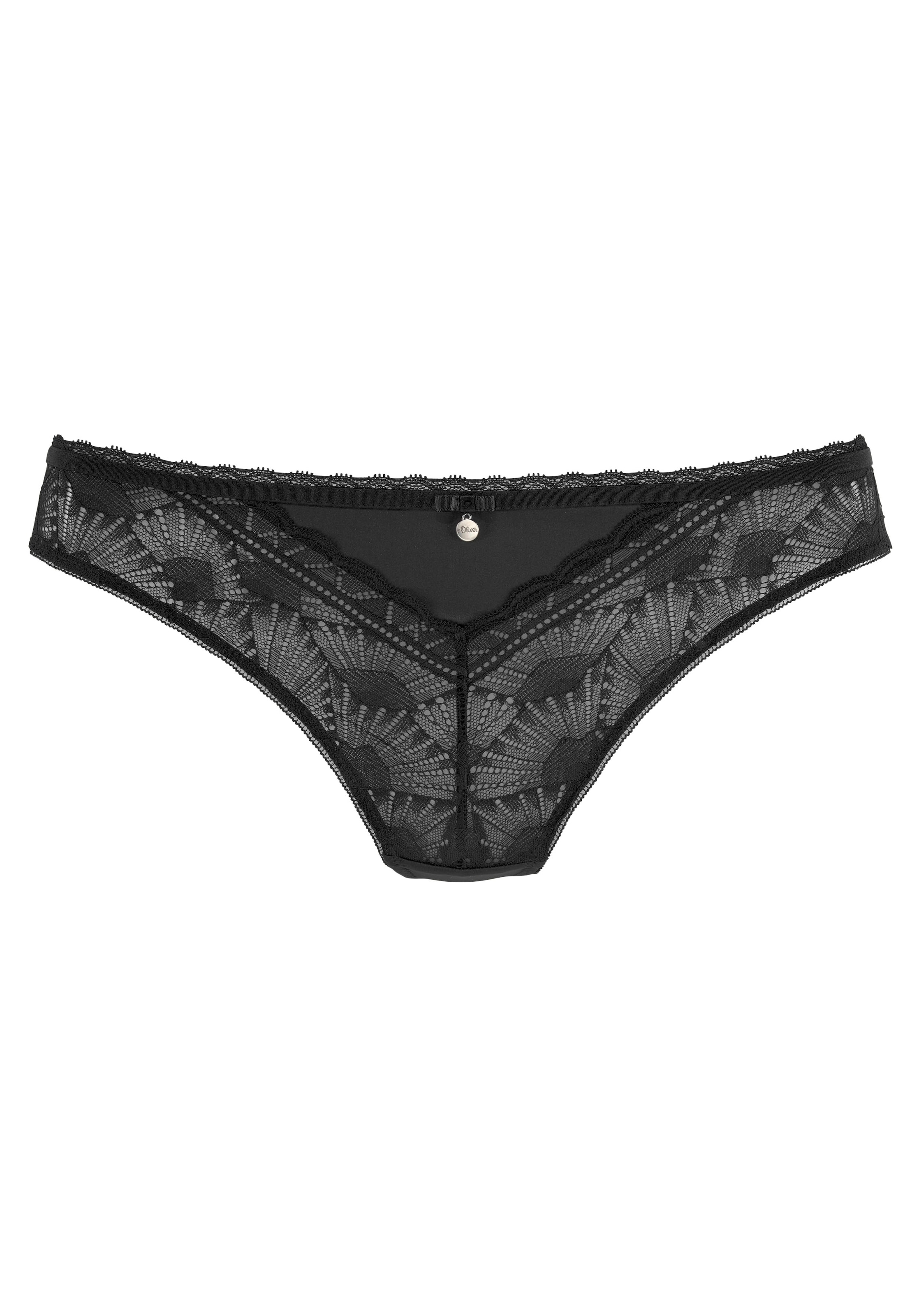 s.Oliver Slip string »Adèle« en dentelle graphique doublée opaque