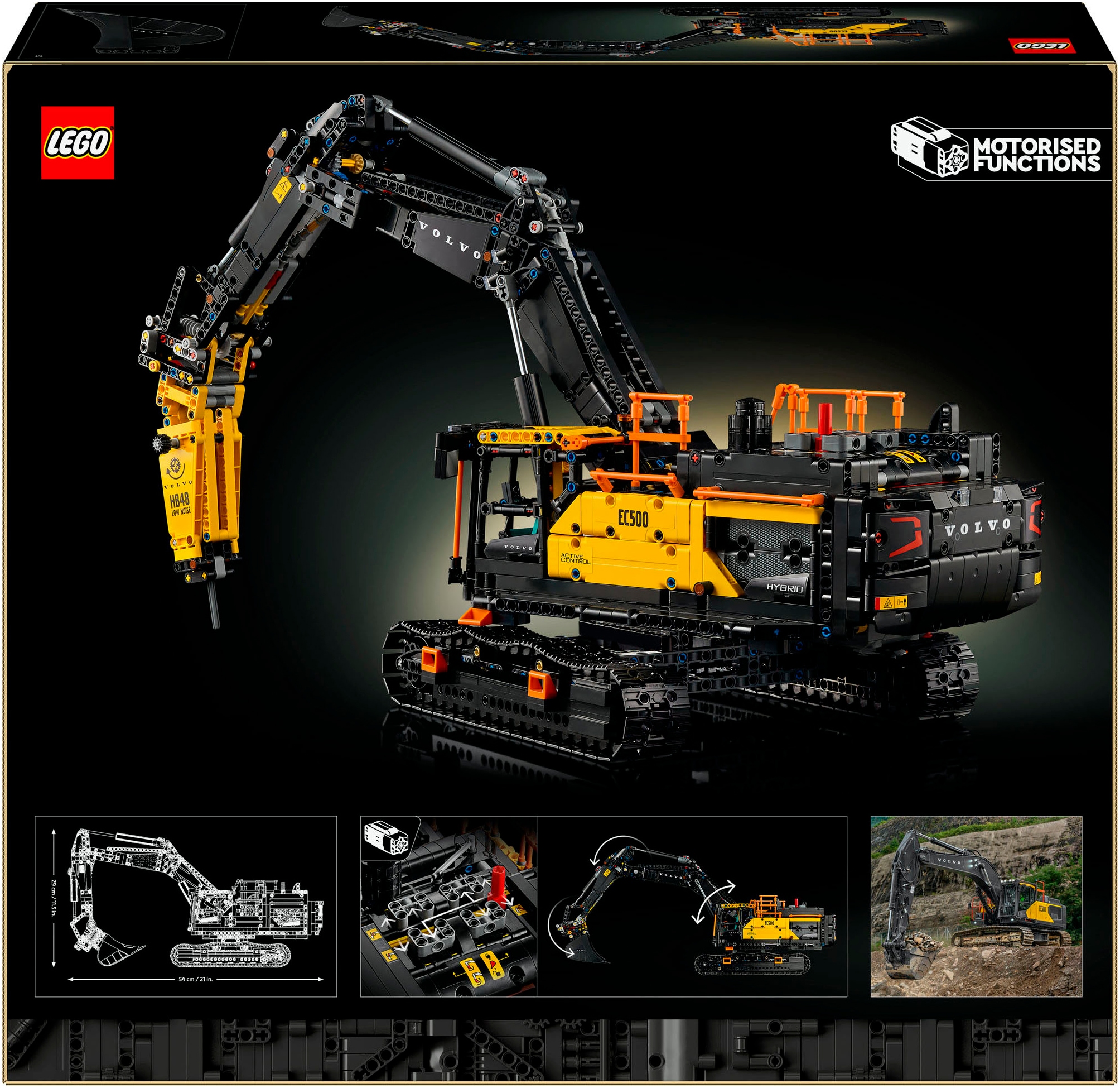 LEGO® Konstruktionsspielsteine »Volvo EC500 Hybrid Bagger (42215), LEGO Technic« Made in Europe