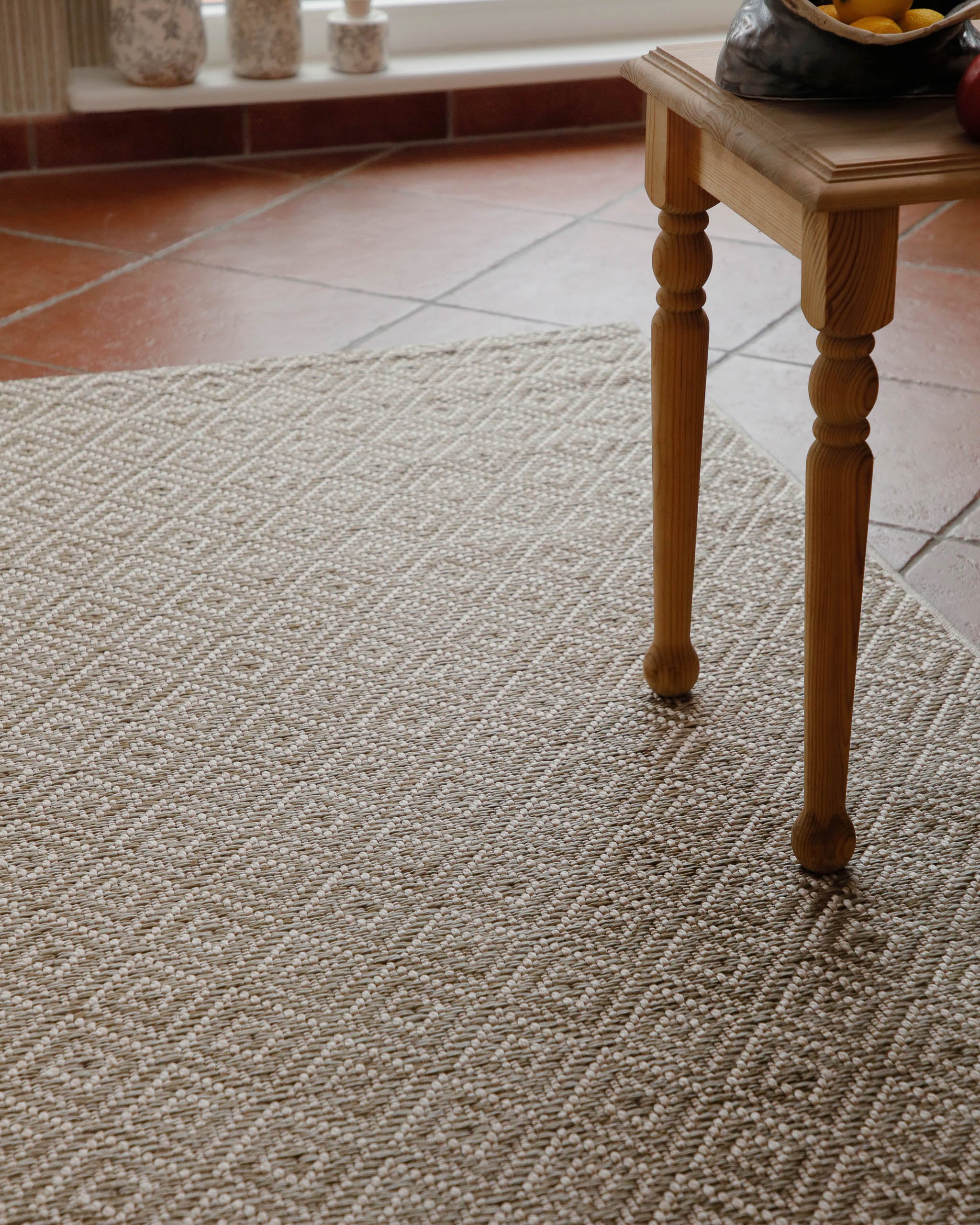 Wecon home Tapis »Miami Beach« Rectangulaire 5 mm Höhe In- & Outdoor Teppich, wetterfest, modernes Rauten Muster, Balkon