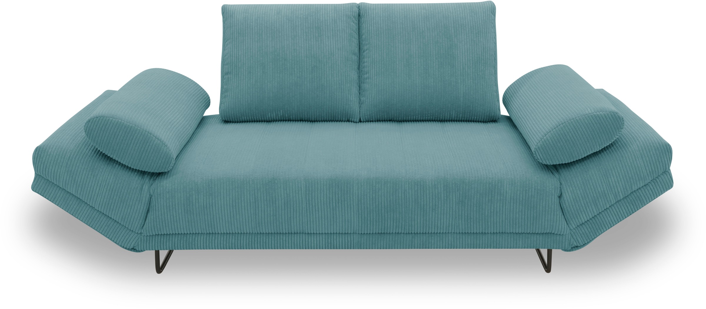 Home affaire Schlafsofa »Jadelyn mit klappbaren Armlehnen, Bettsofa mit Federkern, Breite 250cm« Federkern, Cord-Bezug, incl. 2 Armlehnkissen, Liegefläche 97x250 cm