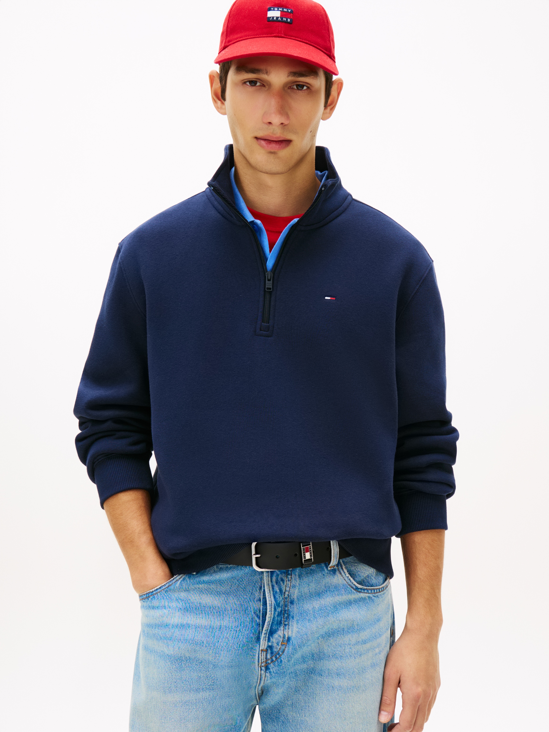 Tommy Jeans Sweatshirt »TJM REGULAR  FLEECE 1/4 ZIP MOCK NECK«, mit Fleece
