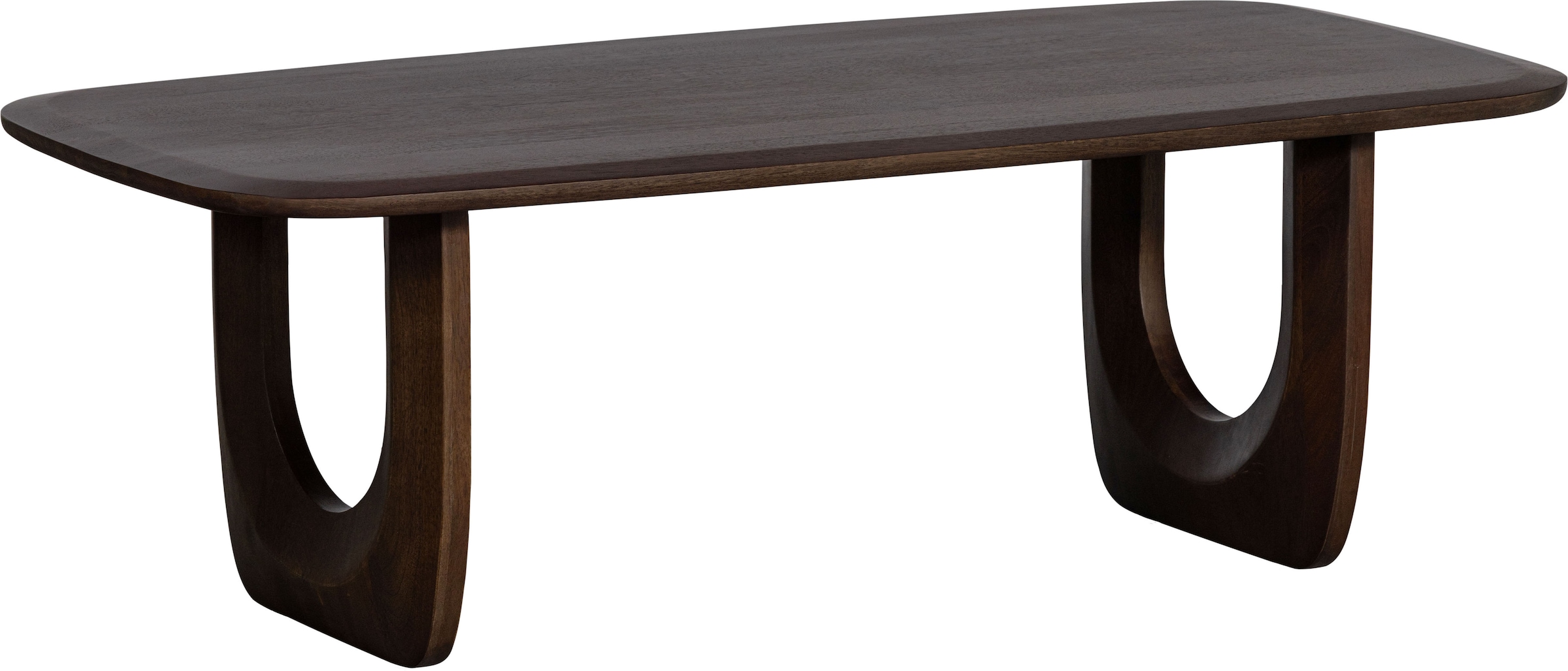 WOOOD Couchtisch »Frequent Mangoholz mit organisches Untergestell H 40 x B 120 x T 60 cm« Tragkraft 60 kg, abgeflachte Tischkanten, einfach zu montierbar