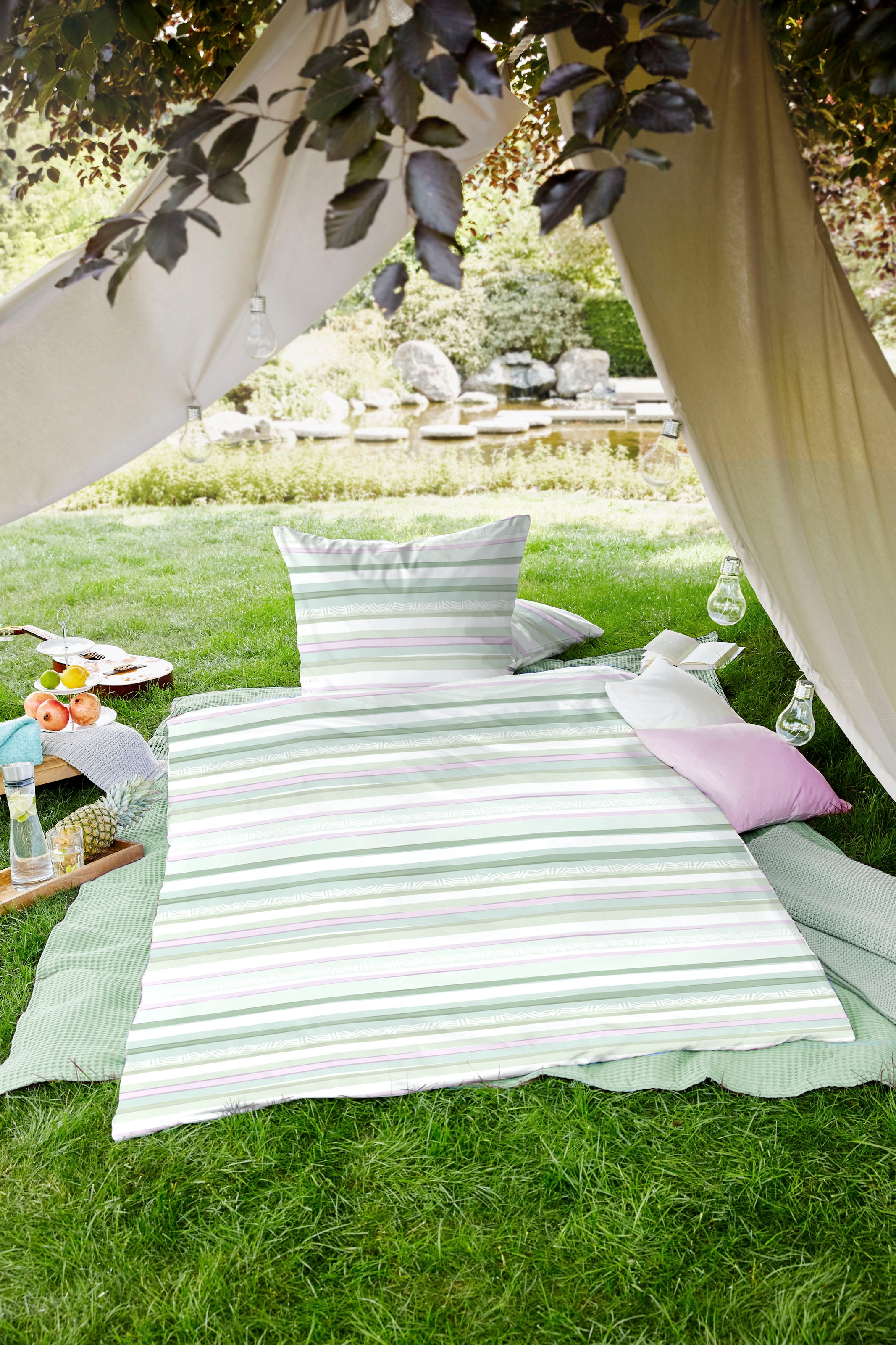 Primera Bettwäsche »Bio-Renforce Bettwäsche Natrix« 2 Stk. mit klassischen Streifen