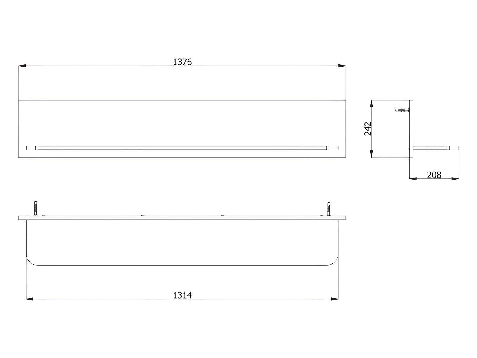 Home affaire Étagère murale »Darwen Schwebendes Regal, Wandkonsole, Wandboard« Ablageboden, Wandmontiert,  Gesamtbreite 137,5 cm