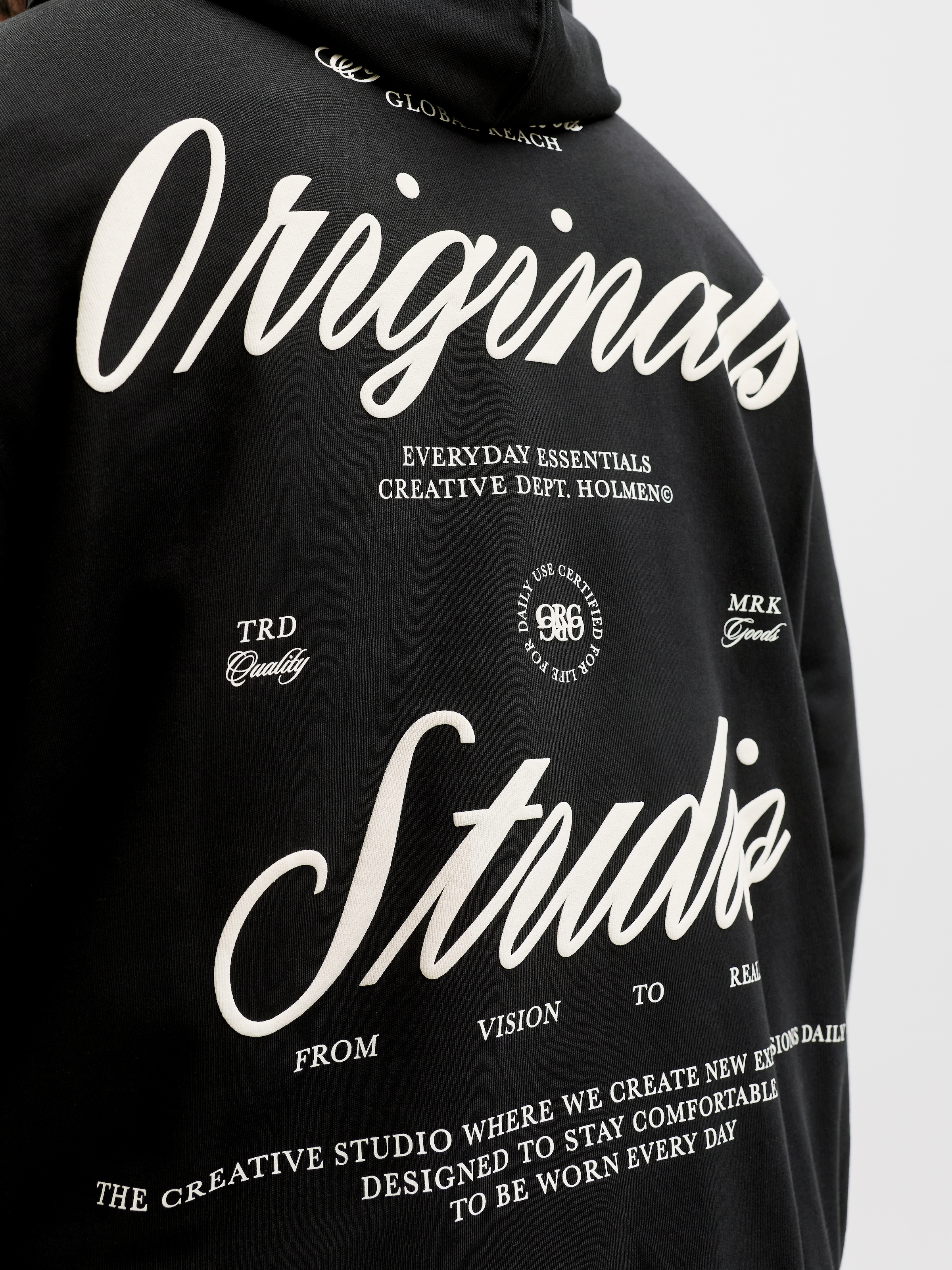 Jack & Jones PlusSize Sweat à capuche »JORNORREBRO TYPO BACK SWEAT HOOD PLS«, mélange coton, coupe régulière
