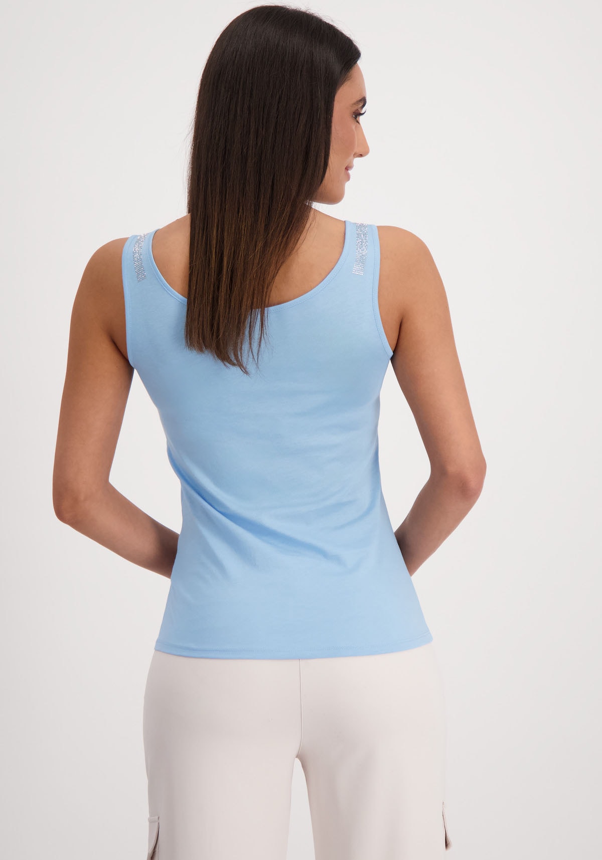 Monari Tanktop mit Glitzersteinchen an den Trägern