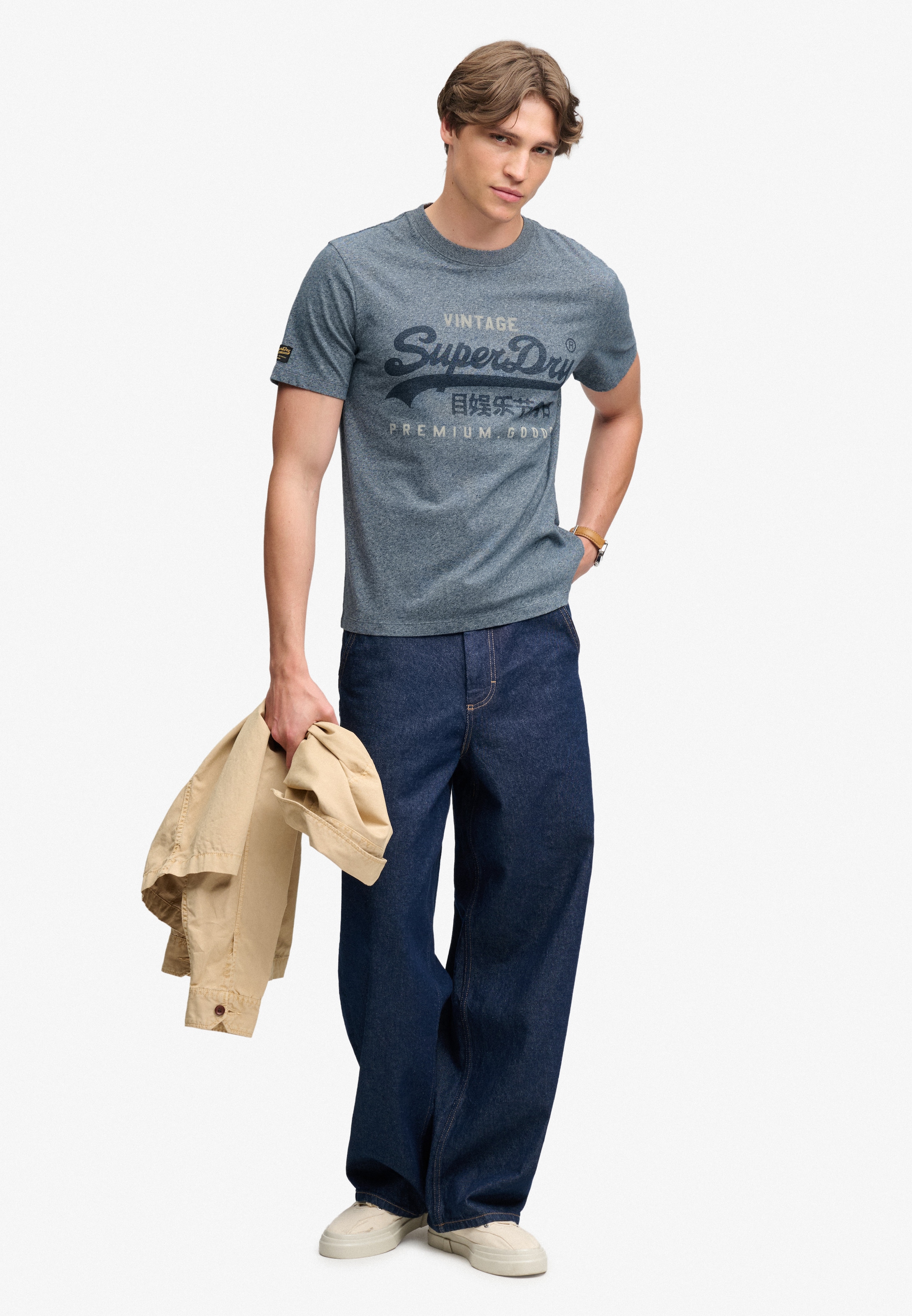 Superdry Shirt à col rond »VL HERITAGE RELAXED TEE« coton, coupe décontractée