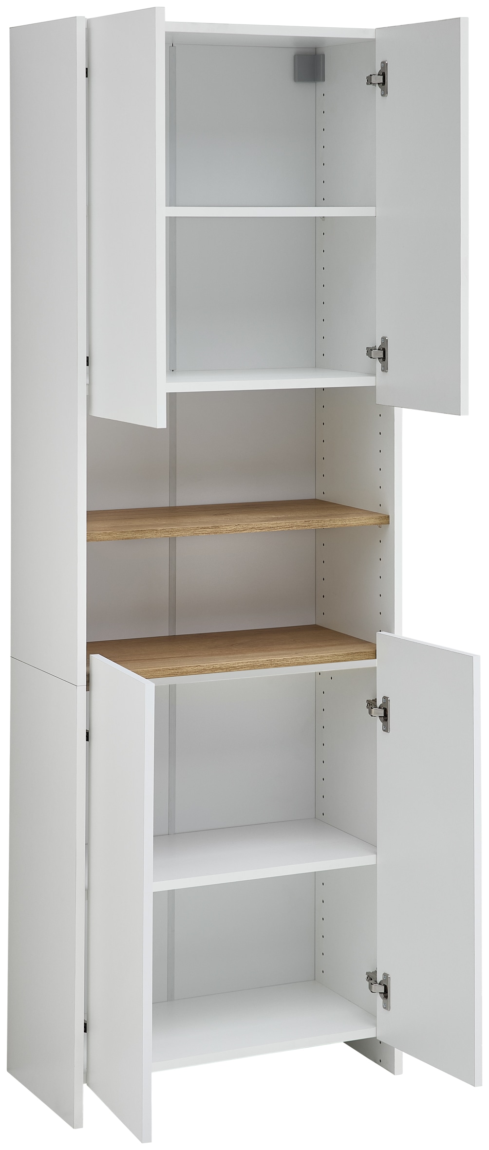 Saphir Armoire haute »Quickset 100, Badschrank 61,6 cm breit, 4 Türen« 2 étagères, 2 compartiments ouverts, armoire haute de salle de bain, joint d'accentuation