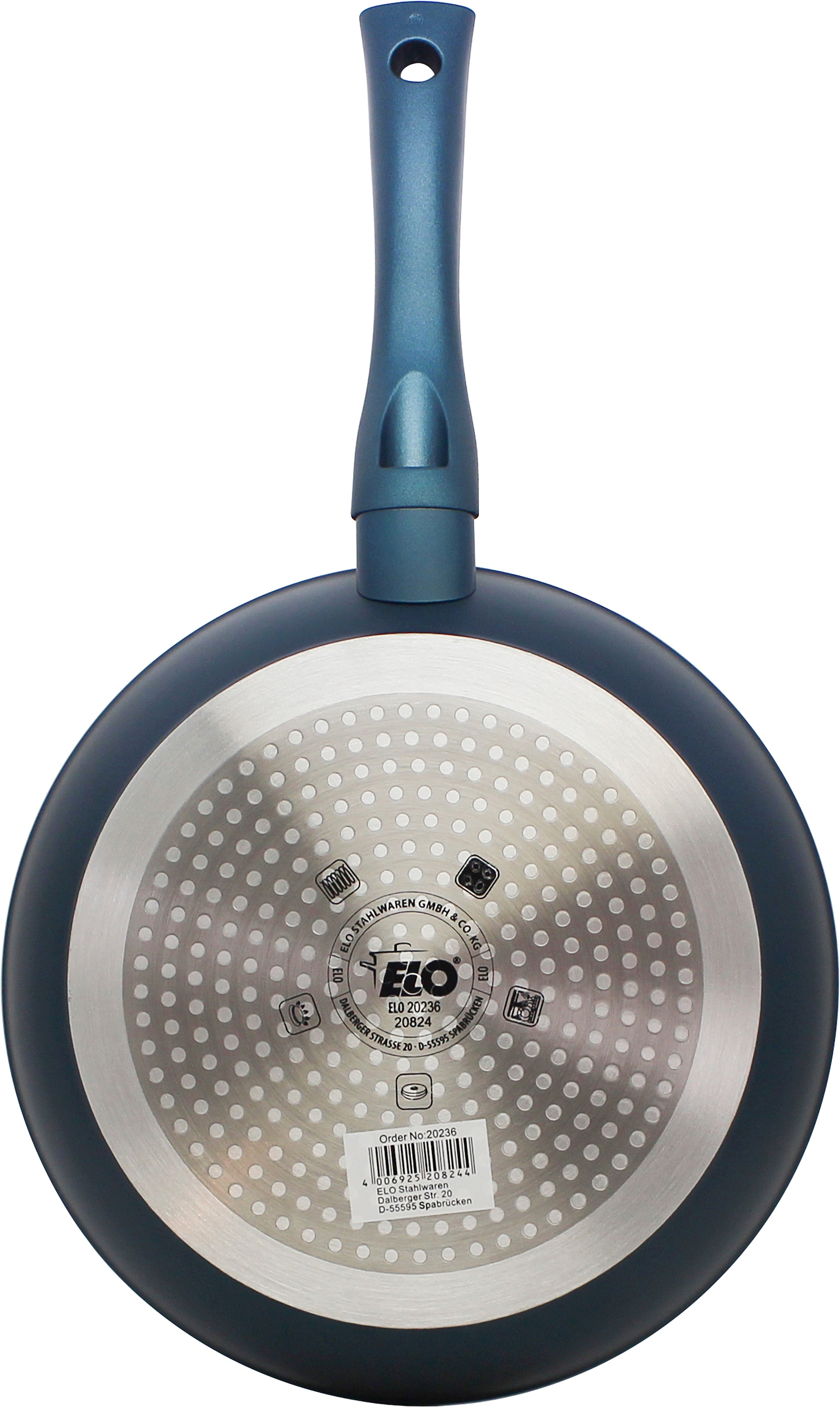 Elo Basic Poêle à frire »Colorio mit farbigem Protektor« Aluminium 1 tlg. türkis mit passendem Pfannenschoner