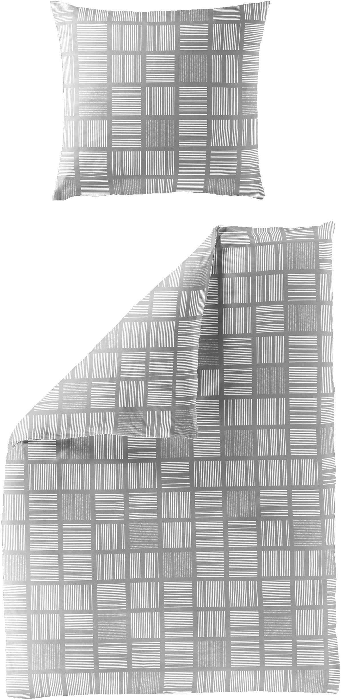 BIERBAUM Bettwäsche »3063« 2 Stk. tlg. Mako-Satin, 100 % Baumwolle, pflegeleicht