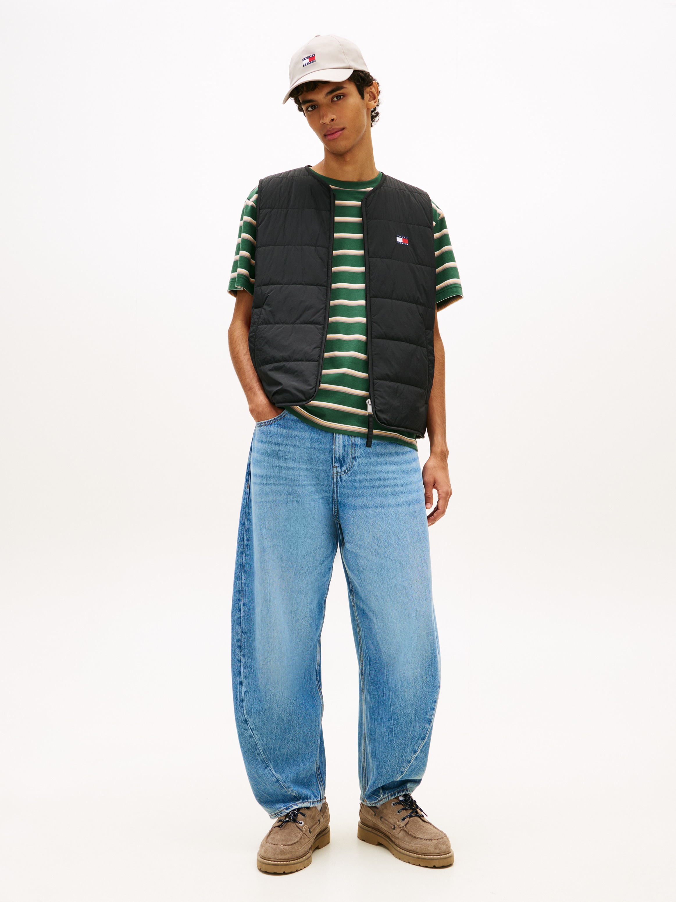 Tommy Jeans Gilet matelassé »TJM HERITAGE FLAG QUILTED« Underliner Regular fit mit Rundhalsausschnitt