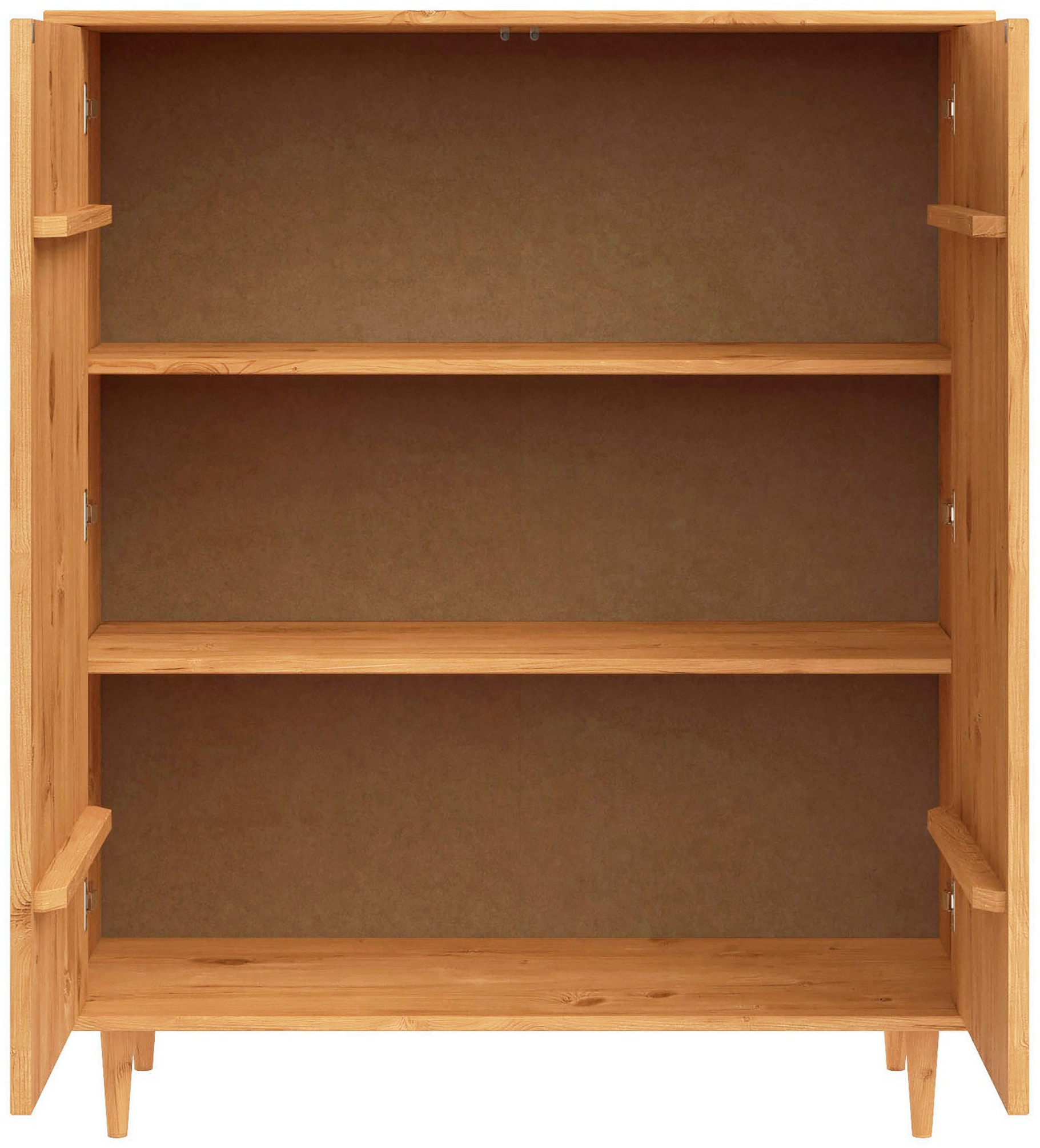 GOODproduct Buffet haut »Malmedy Front mit gefrästen Rillen« commode armoire moyenne en pin massif, push-to-open, L 100 cm