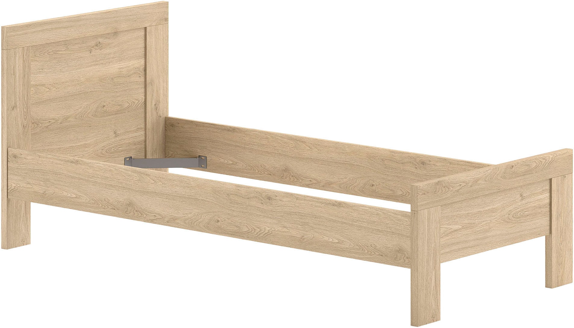 Vipack Set de chambre d'adolescent »SAM - Bett und Bettschublade, gradliniges Design in wohnlichem Dekor« Tiroir de lit sur roulettes également utilisable comme rangement, 2 pièces tlg. surface facile d'entretien, finition décor chêne