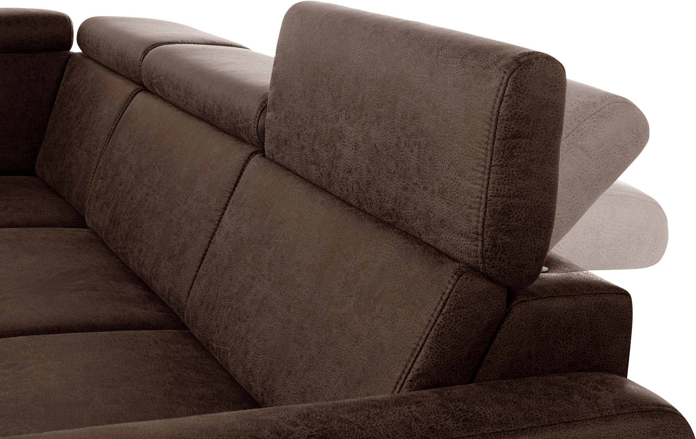 sit&more Canapé d'angle »Bologna L-Form« Kopfteilverstellung, wahlweise mit Bettfunktion und Schubkasten