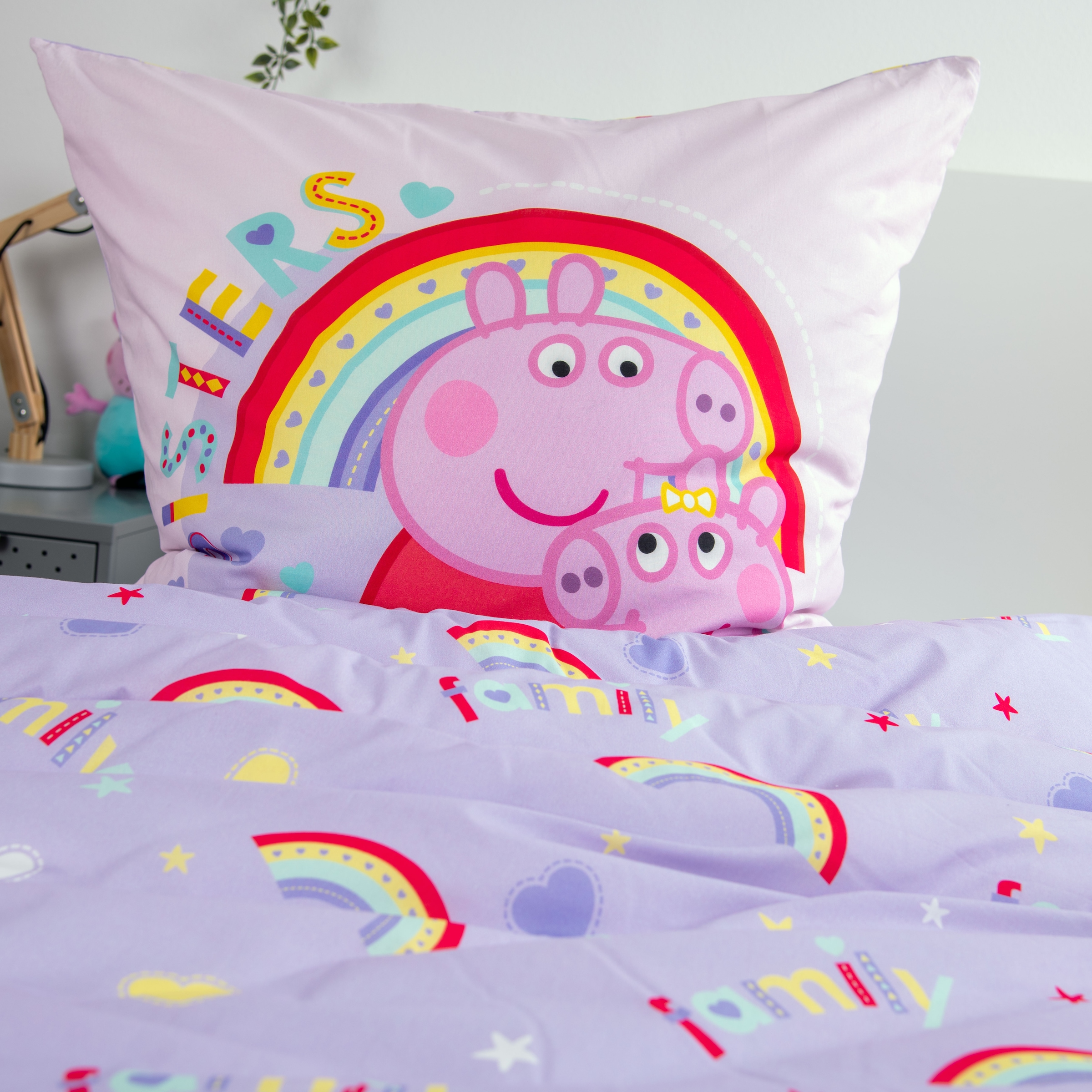 Peppa Pig Linge de lit réversible »Peppa Pig« 2 cuis avec design joyeux