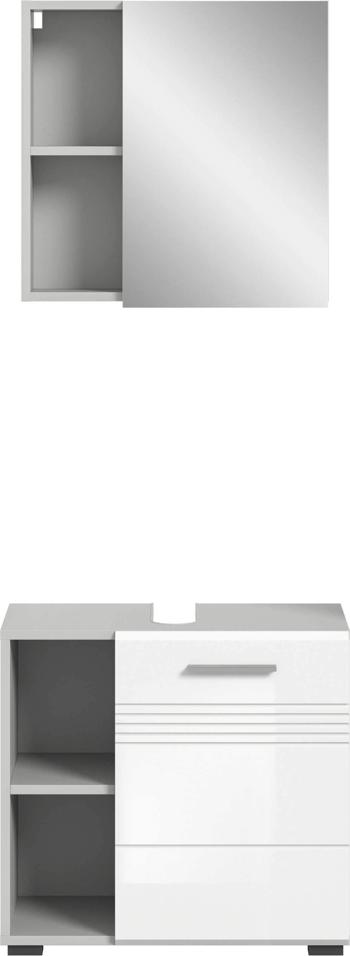 welltime Badmöbel-Set »Calicio, bestehend aus: Waschbeckenunterschrank, Spiegelschrank« 2 Stk. tlg.