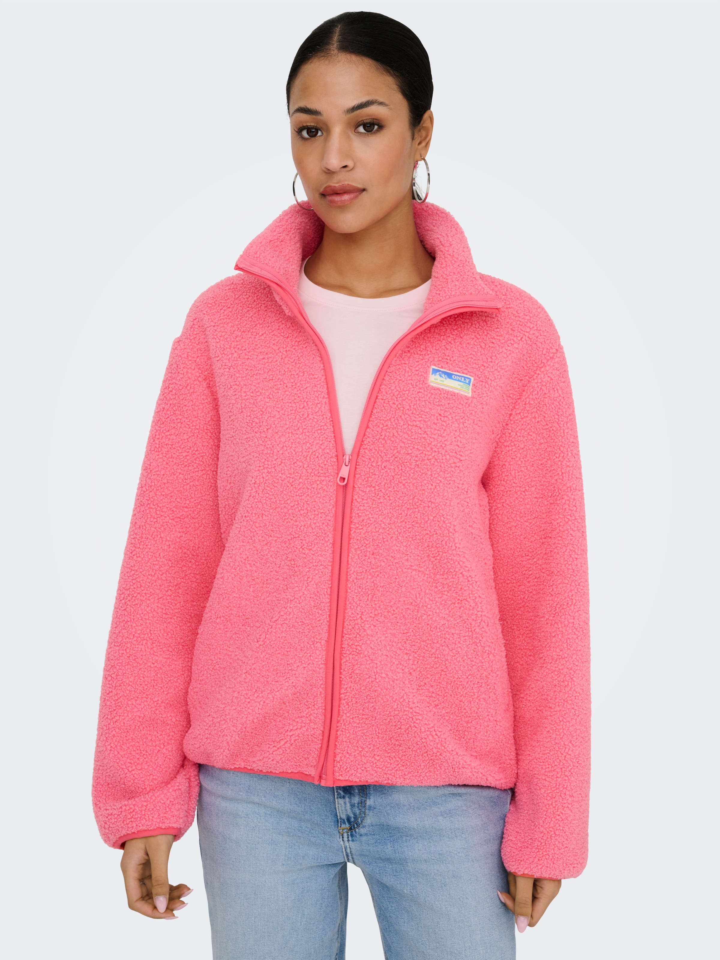 ONLY Veste en peluche »ONLEVA LIFE TEDDY JACKET CC OTW« sans capuche fibre synthétique,