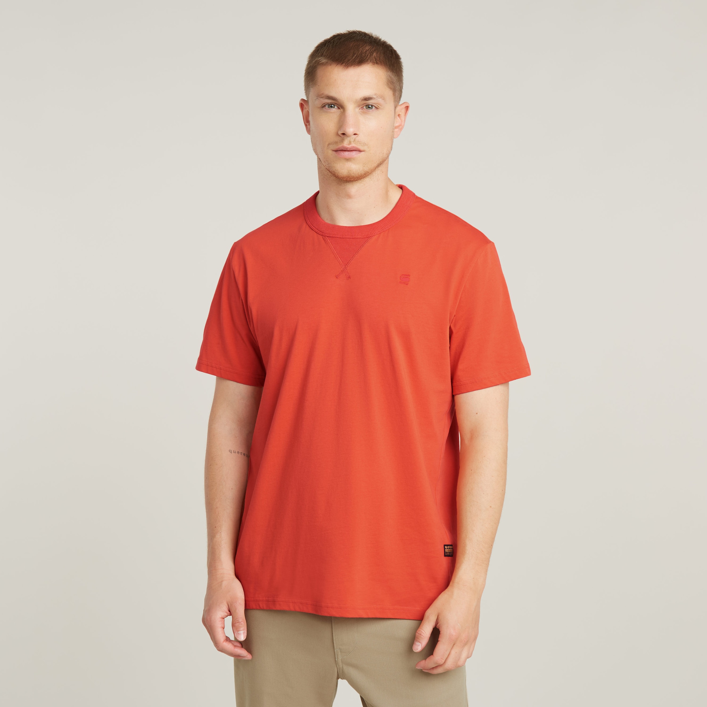 G-STAR T-Shirt »Nifous« Rundhals, mit Rippeinsatz