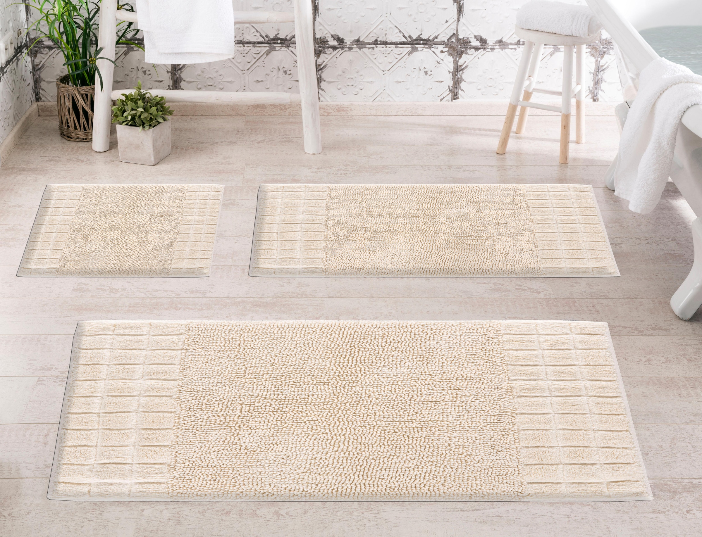 Grund Badematte »Chess« Höhe 14 mm rutschhemmend beschichtet fussbodenheizungsgeeignet besonders saugfähig, 100% Baumwolle