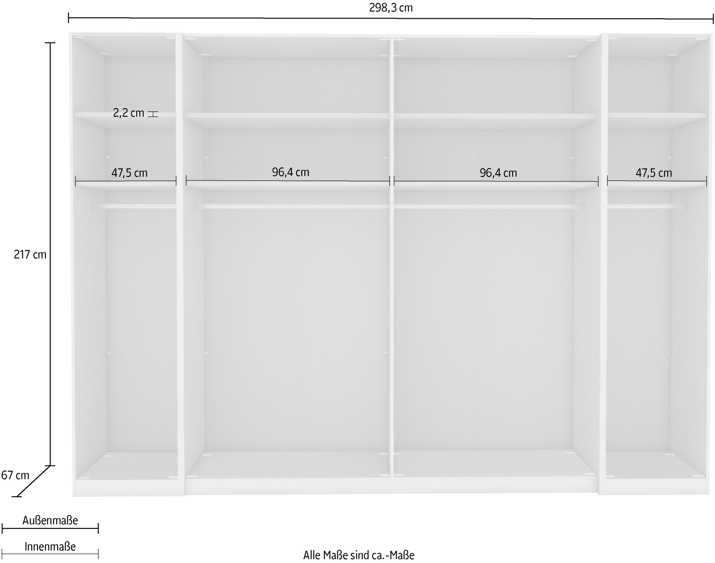 WIEMANN Dreh-/Schwebetürenschrank »Nizza« mit Glasfront