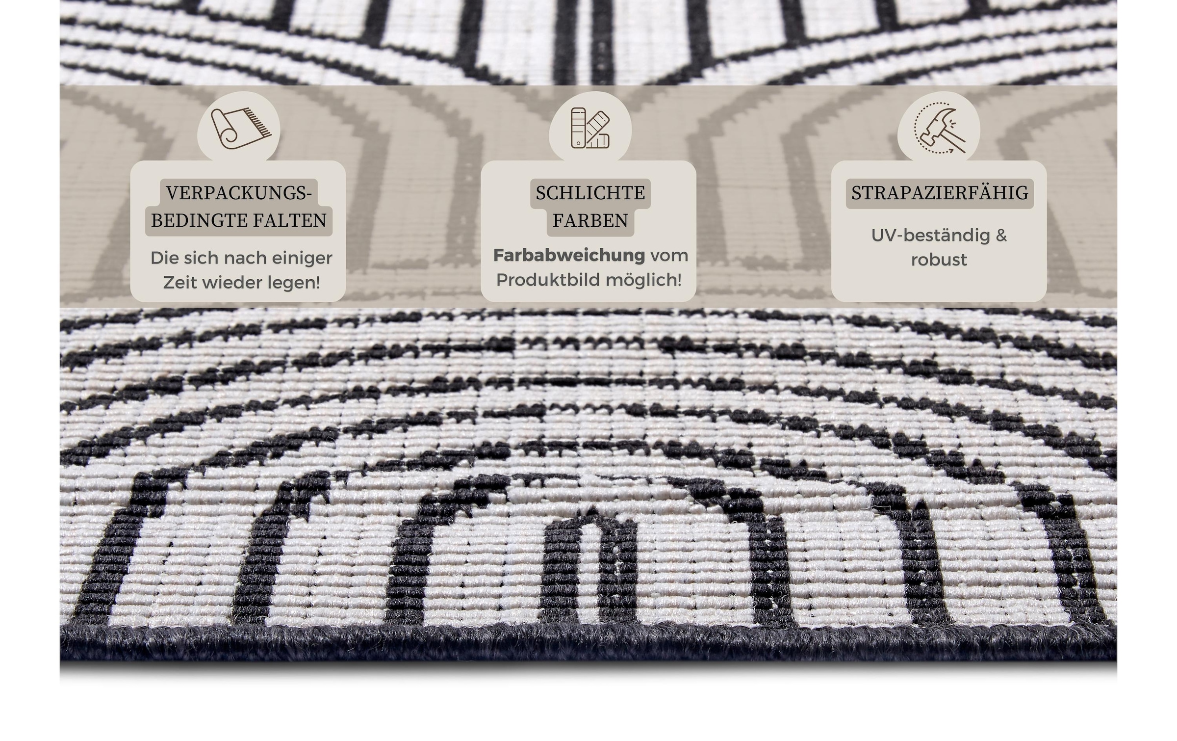 HANSE Home Tapis »Pangli, Wendeteppich« Rectangulaire 5 mm Höhe In-& Outdoor, Teppich, Wetterfest, Balkon, Garten, Wohnzimmer, Modern