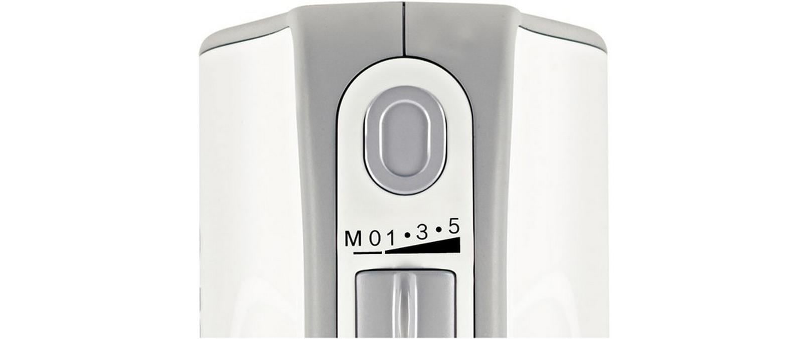 BOSCH Mixeur à main »Styline MFQ4075DE, 2x Rührbesen, Knethaken Edelst., Mixfuss, weiss« 550 W 5 Stufen, Turbotaste, Mixbecher, Made in Europe