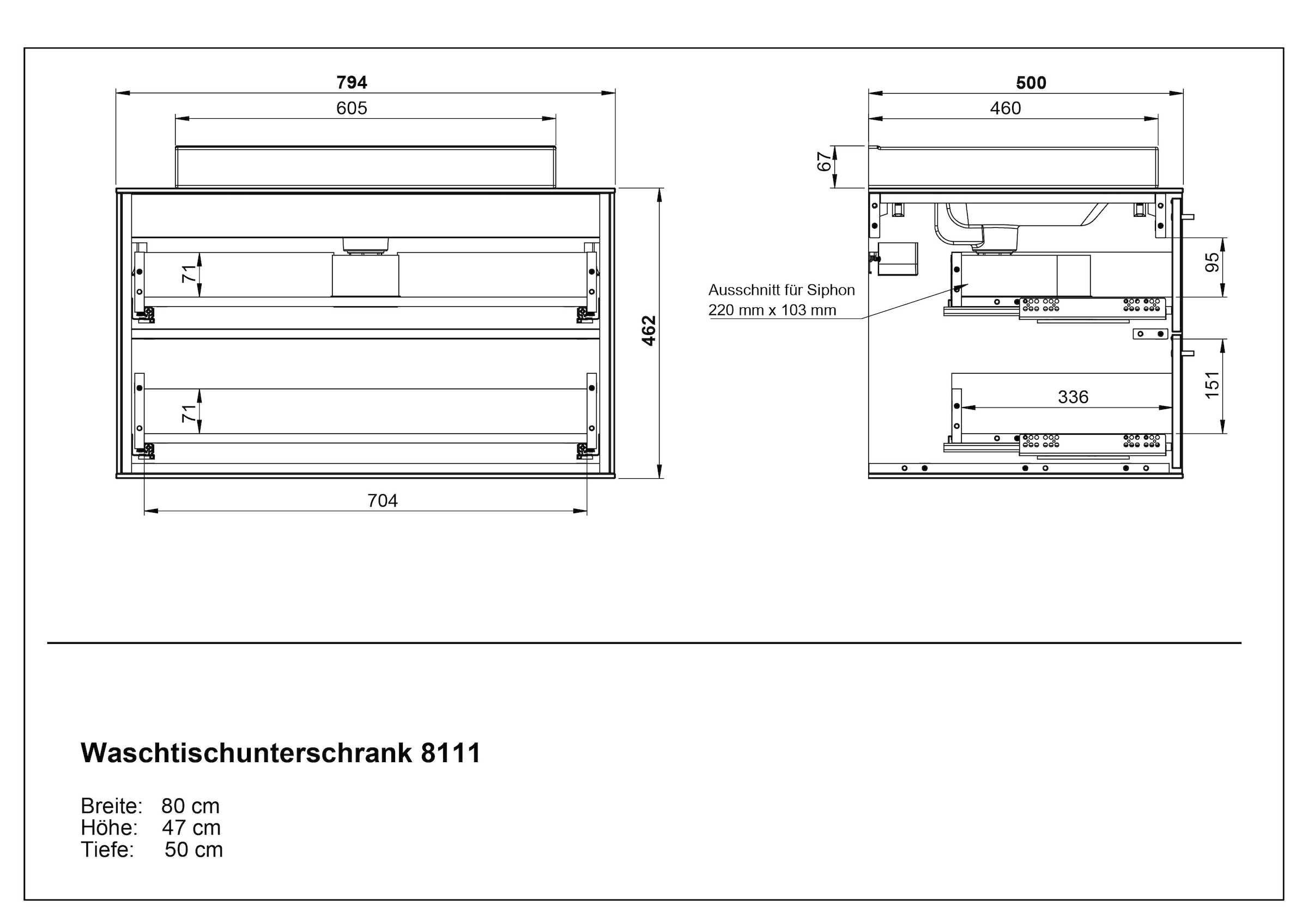 GERMANIA Waschtisch »Waschtisch inkl. Becken "Sovana"« 2 Stk. tlg. Waschbeckenunterschrank inkl. Waschbecken