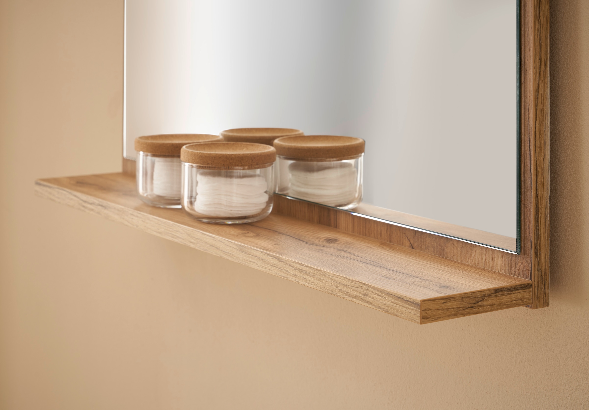 INOSIGN Miroir de salle de bain »CITY/GIRON, Spiegel in Wotan Eiche, Wandspiegel im zeitlosen Design« mit Ablagefläche, 60 cm breit