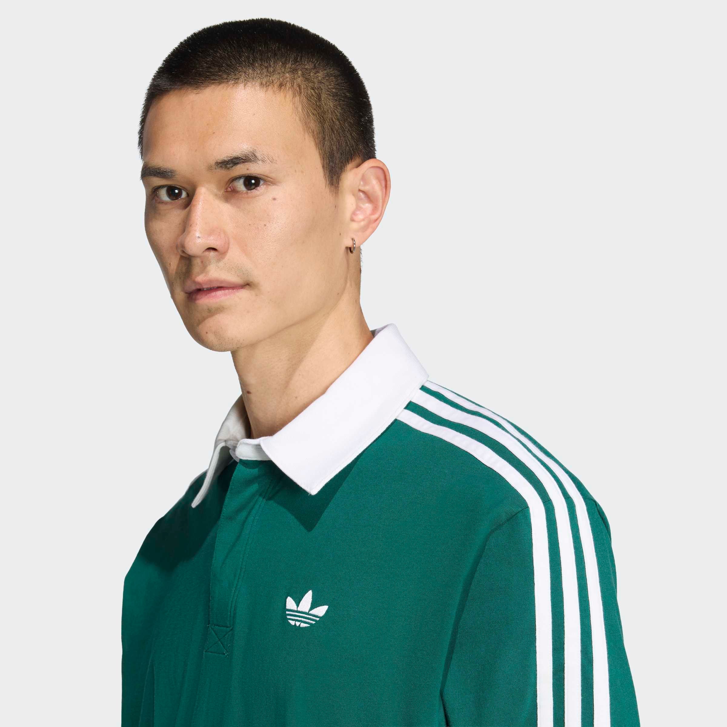adidas Originals Polo »3-STREIFEN RUGBY LONGSLEEVE POLO« avec bouton-pression, en coton