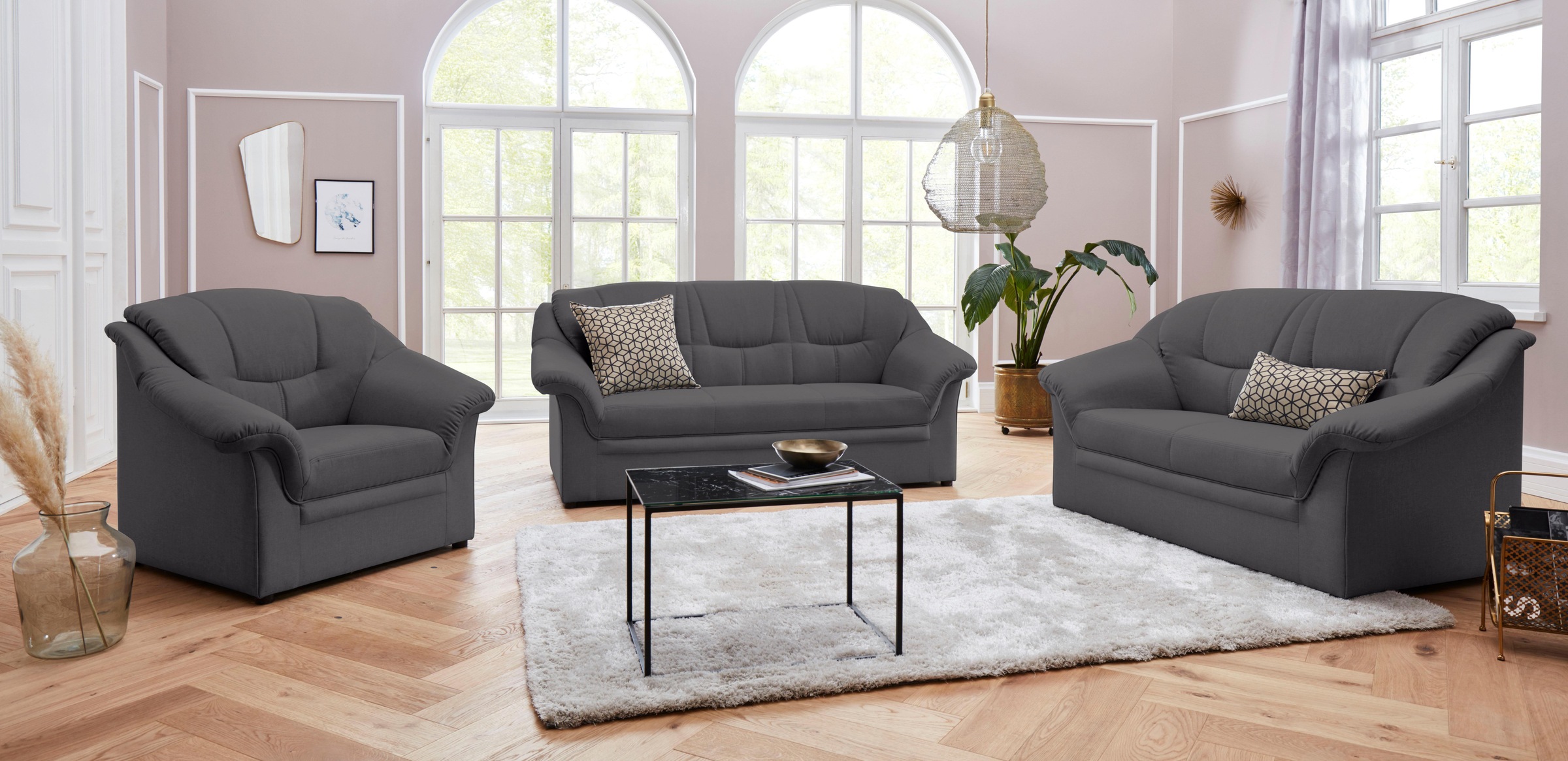 DOMO collection 2-Sitzer »Mezia kompakt für kleine Räume, Breite 146cm, komfortabel und zeitlos,«