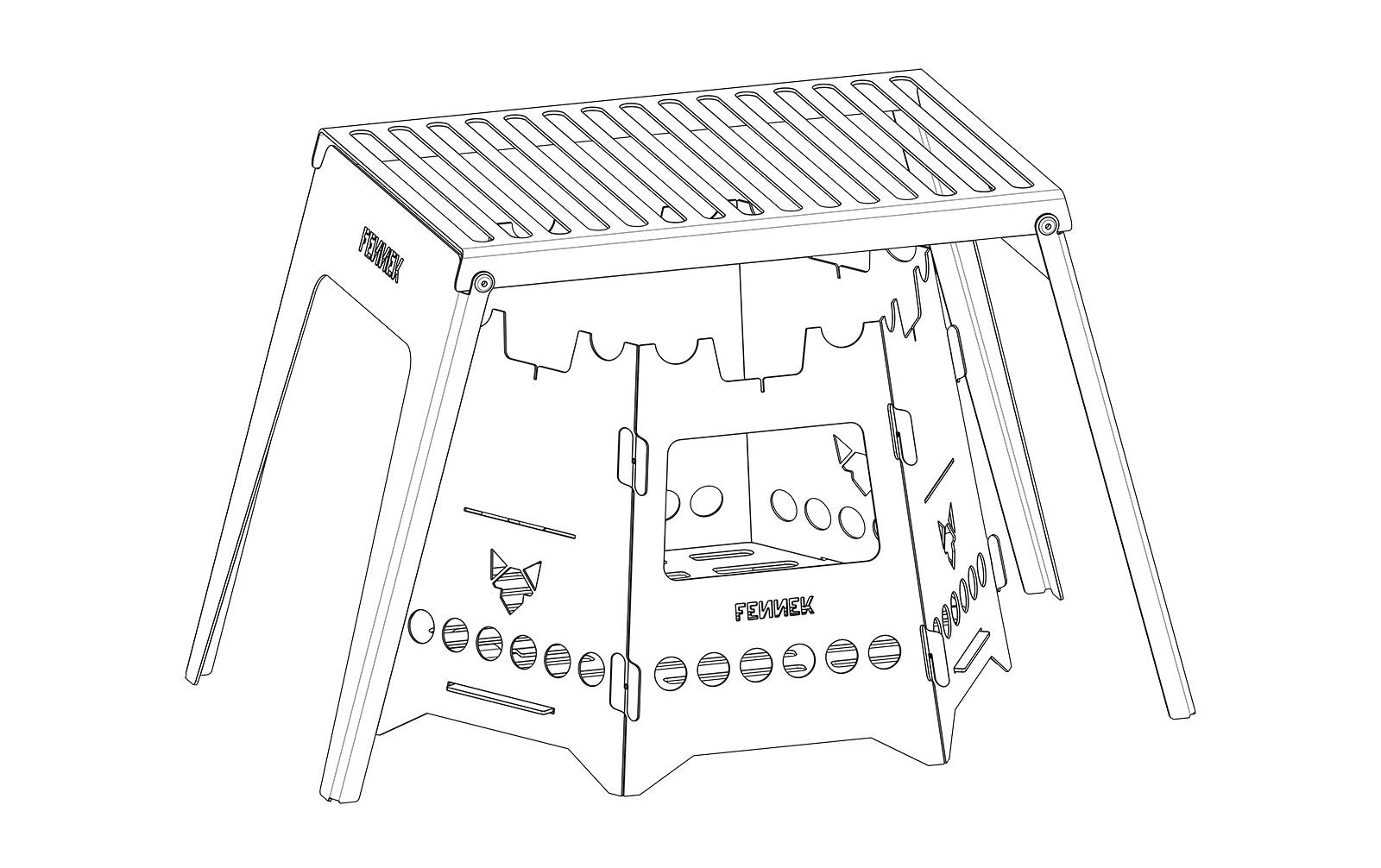 Fennek Grill Grille de barbecue »zu Hobo Premium, Edelstahl«