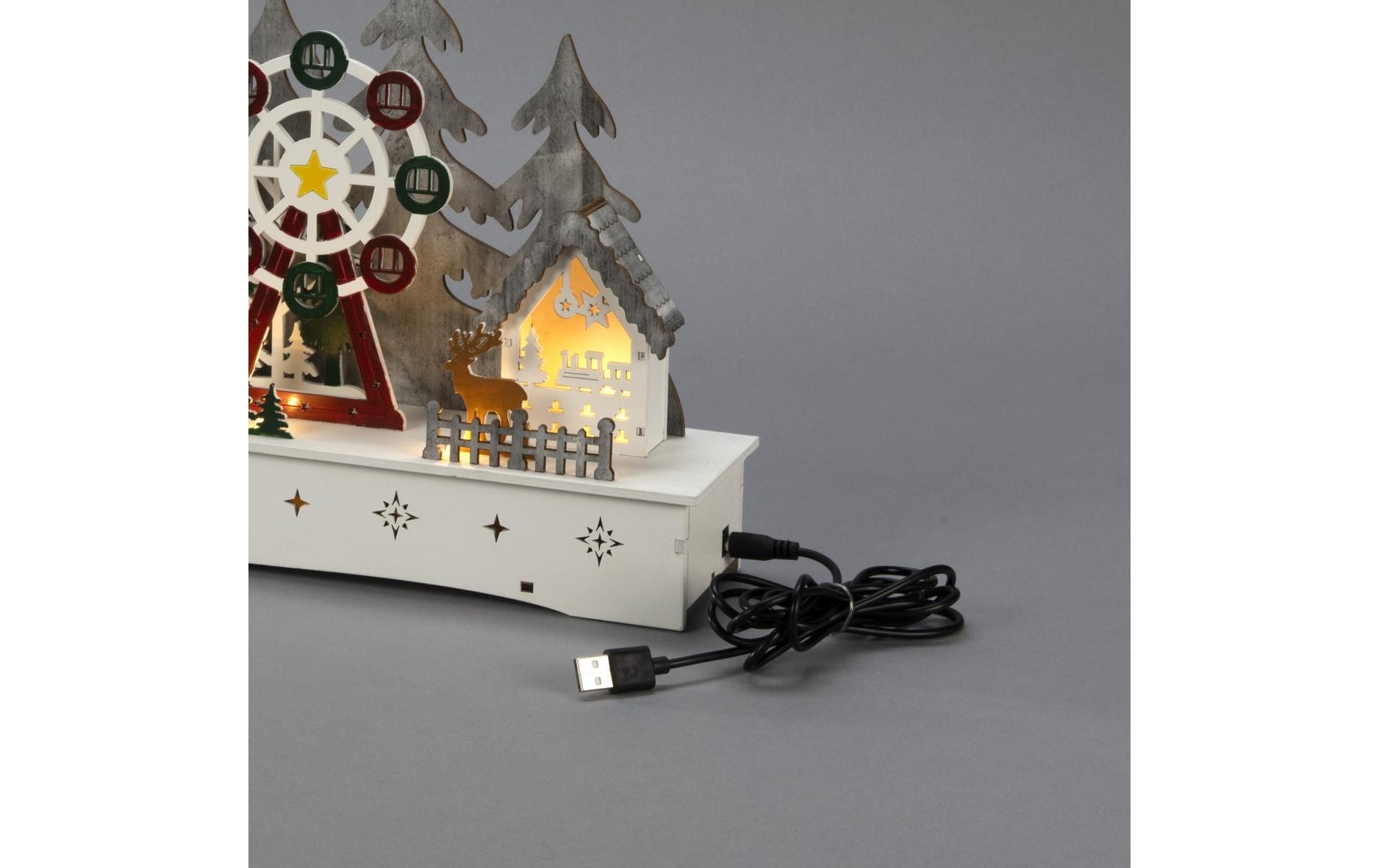 KONSTSMIDE LED Dekoobjekt »Weihnachtsdorf 25 cm x 78 cm« Warmweiss