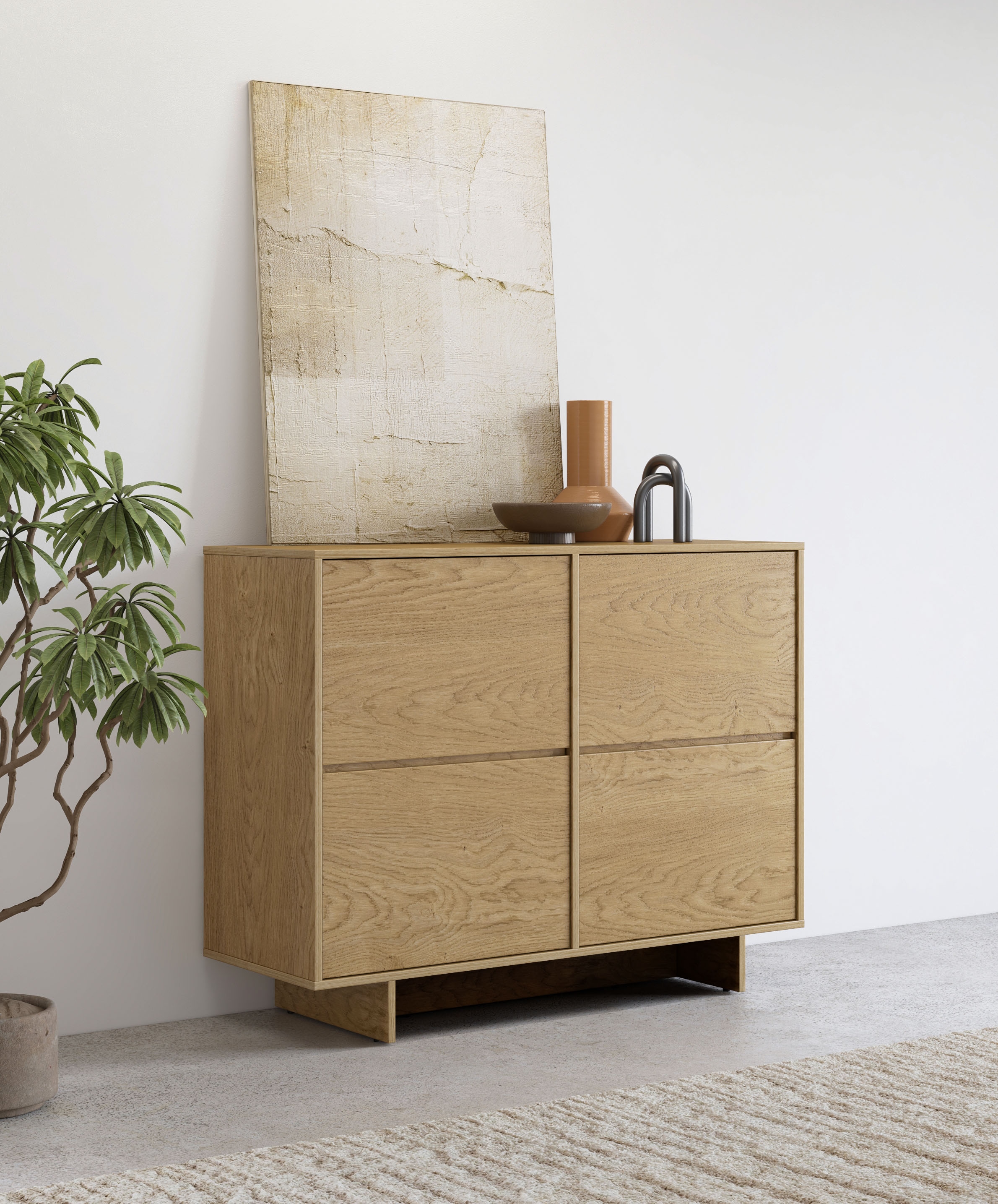 GOODproduct Buffet »Tatami, Stilvolle, moderne grifflose Kommode 2 Türen, Breite 111cm« buffet avec beaucoup de rangement, étagères réglables, fonction push-to-open
