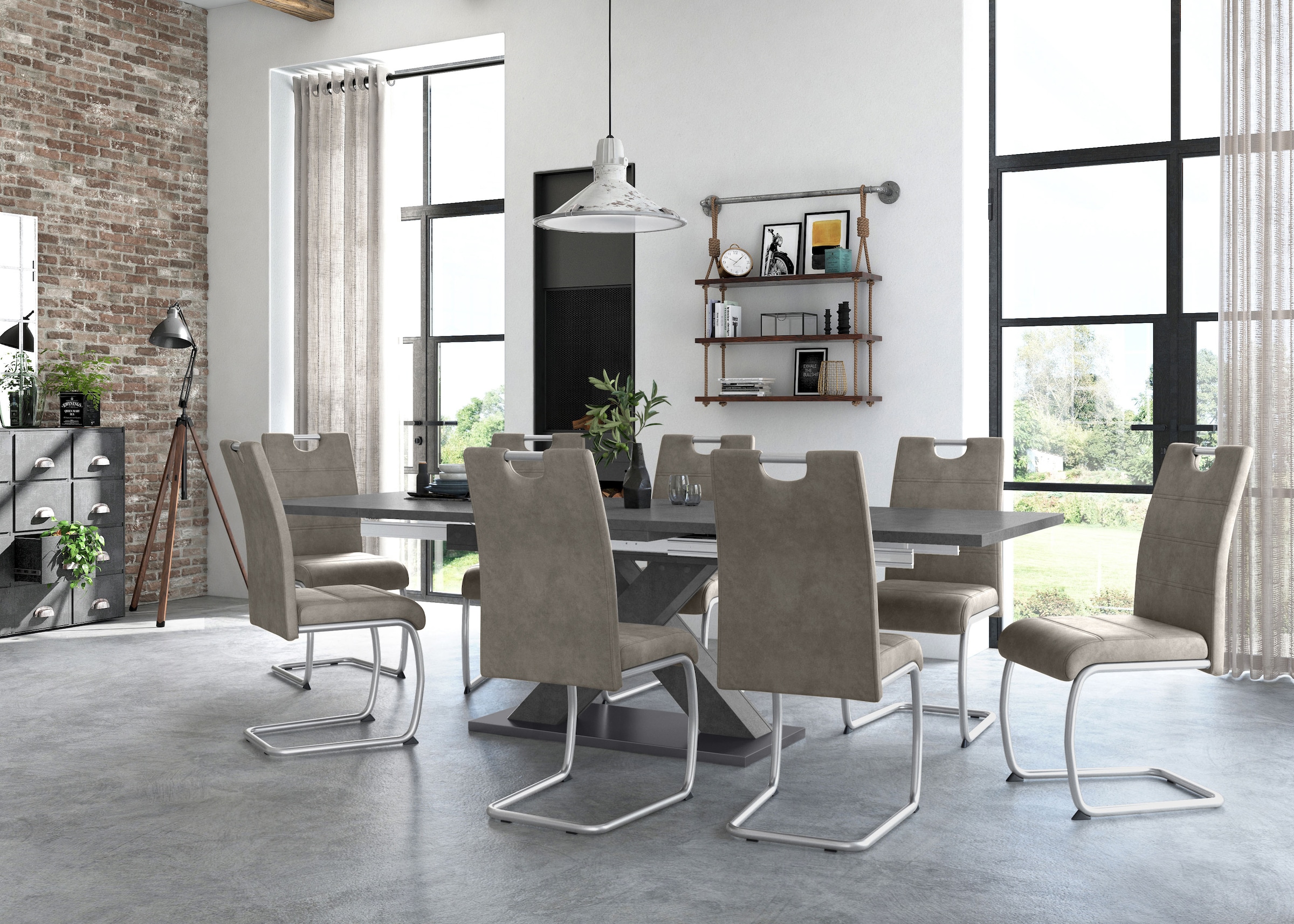 Mäusbacher Esstisch »Komfort Tisch TOPSELLER!« OTTOs Choice,  Mäusbacher Esstisch mit X Gestell und Bodenplatte. Breite 160-260