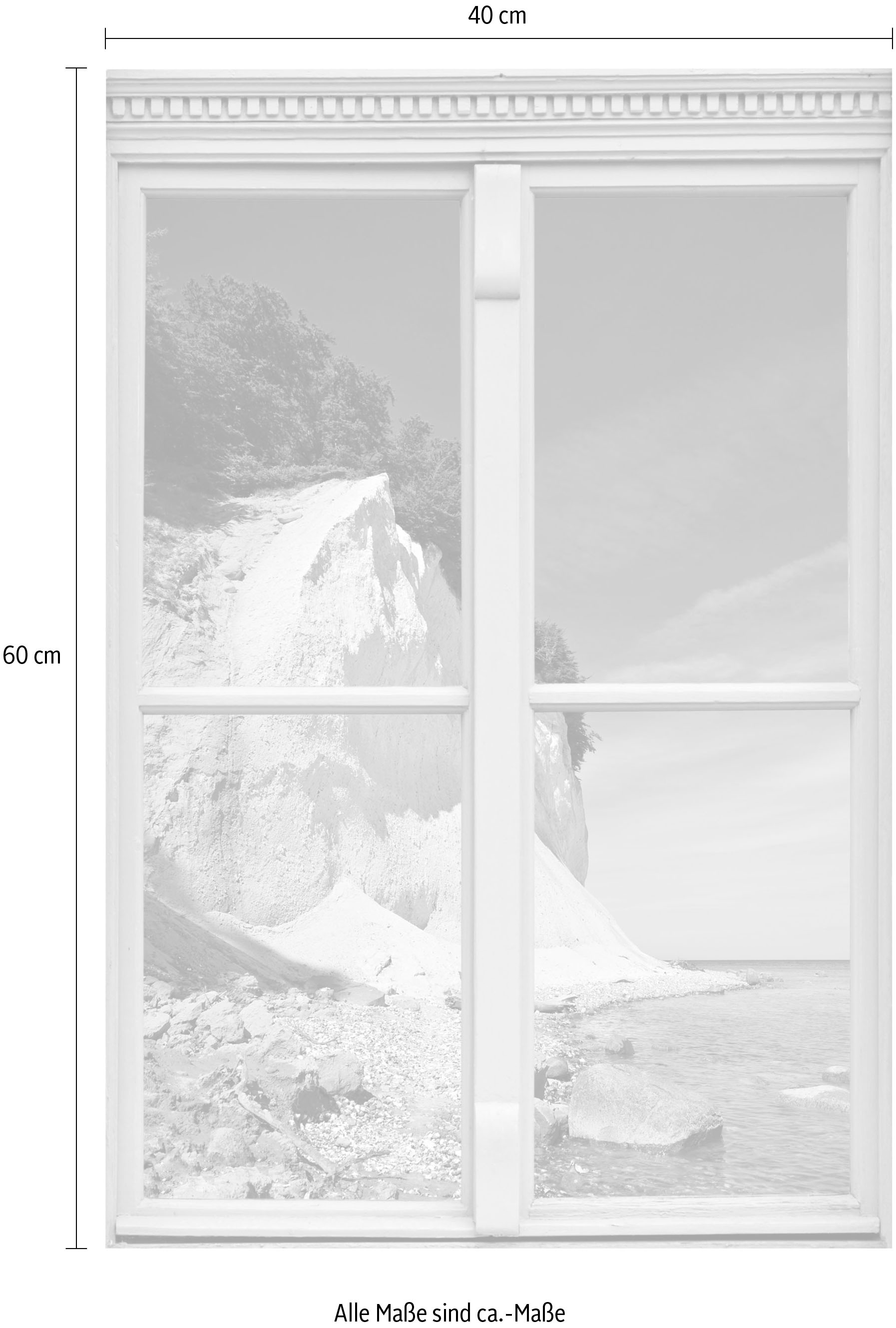 queence Autocollants muraux »Klippe« Wandsticker, Wandbild, selbstklebend, 3D, Fenster