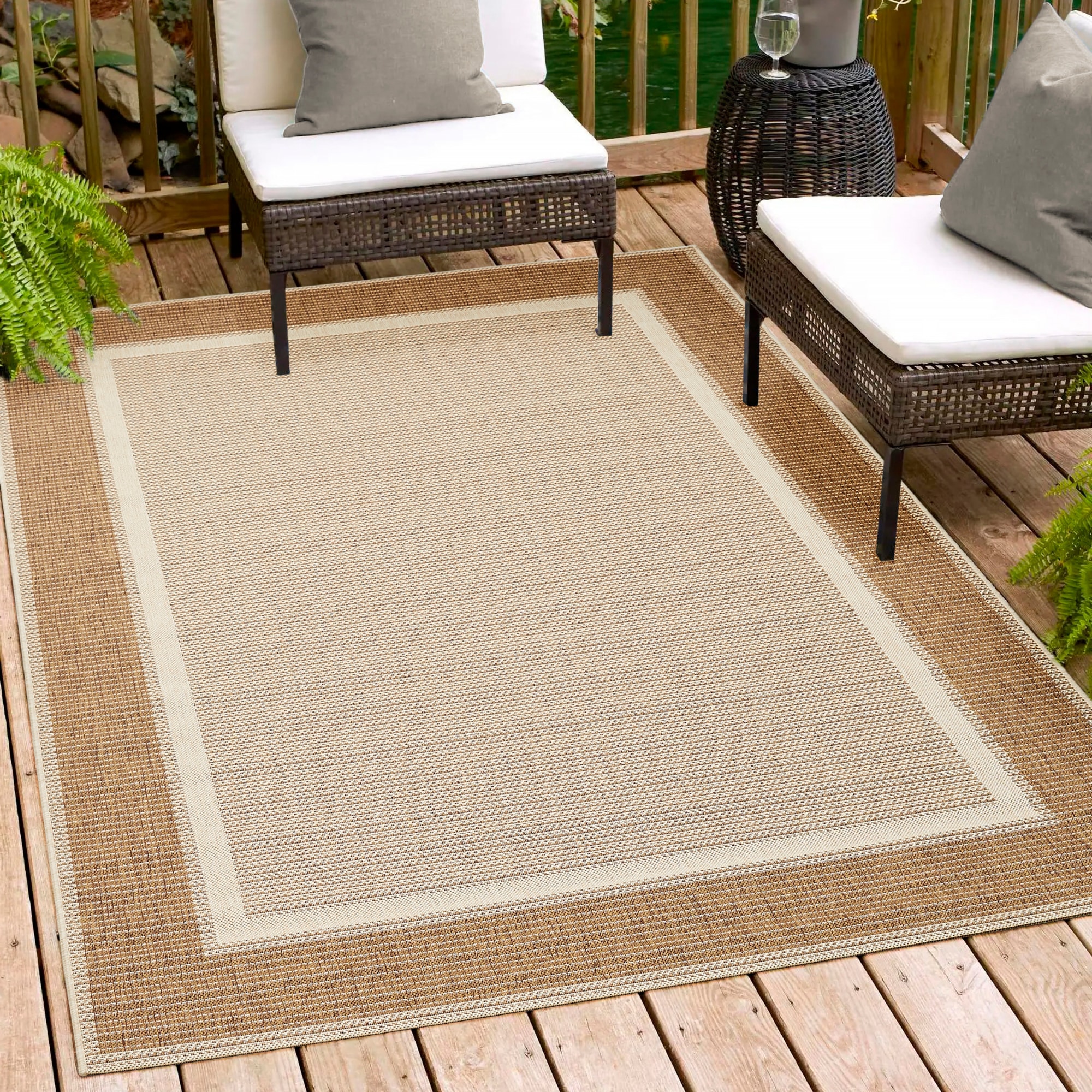 Andiamo Tapis »ARIZONA 2« Rectangulaire 5 mm Höhe tissu plat, avec bordure, adapté intérieur et extérieur, résistant aux intempéries