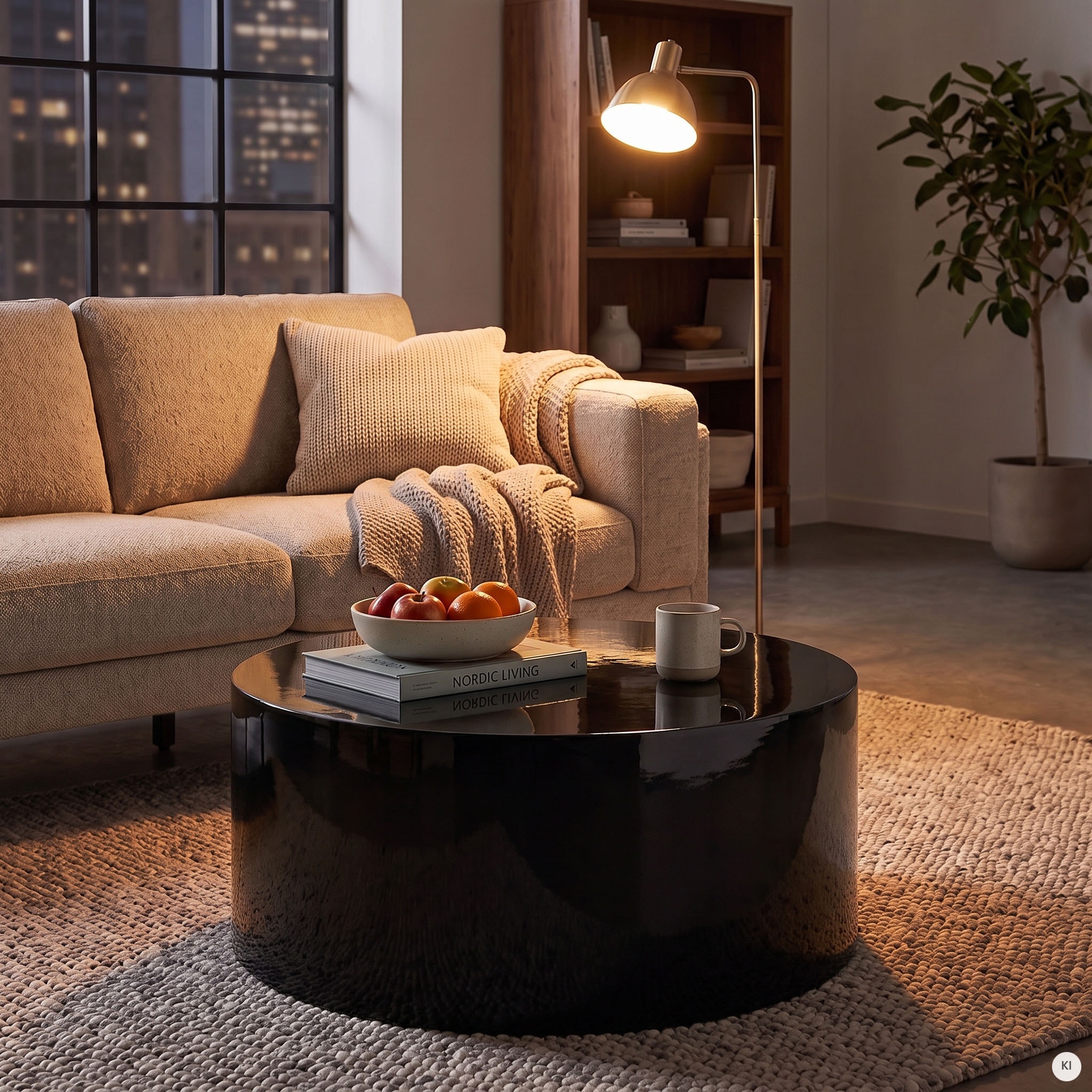 SalesFever Table basse »Design-Couchtisch Hochglanz weiss, Ø 60 cm« Table basse moderne en bois laqué brillant