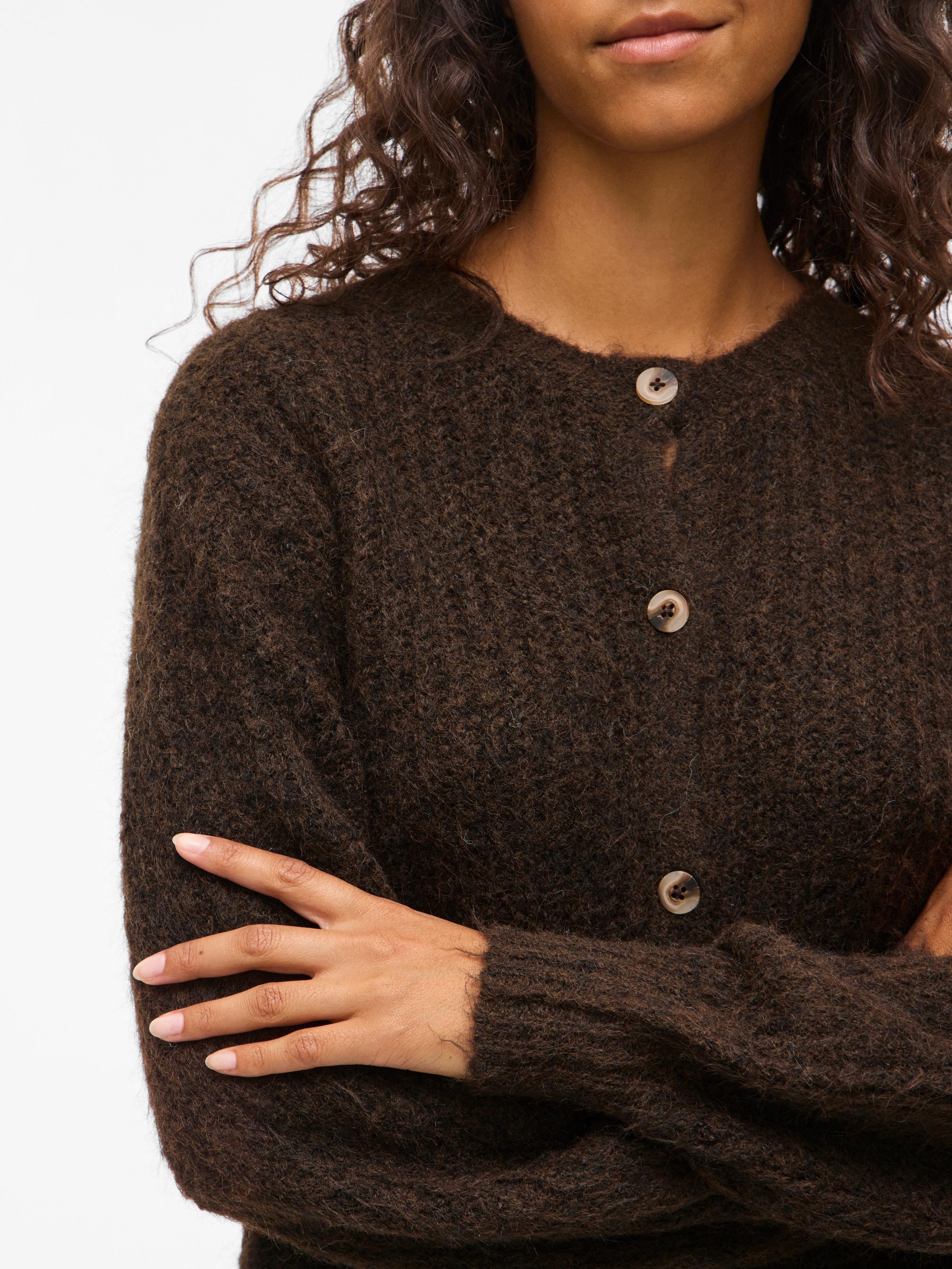 Vila Veste en tricot »VILAMPE O-NECK L/S KNIT CARDIGAN-NOOS« mélange de matériaux, coupe régulière