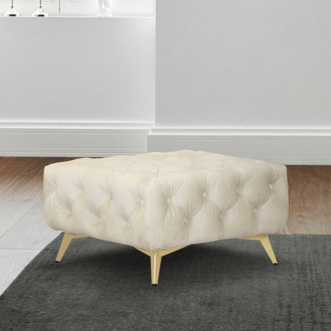 Home affaire Tabouret rembourré »Amaury« Chesterfield-Optik, Breite 80cm, Fussfarbe wählbar
