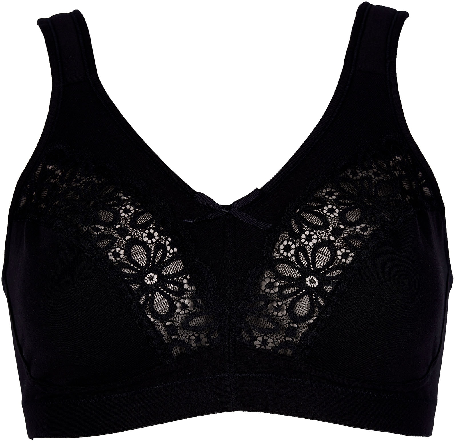 Elbrina Bügelloser BH, 1 Stk. mit Spitze, mit Schleife, breite Träger, ohne Bügel, Baumwollmix