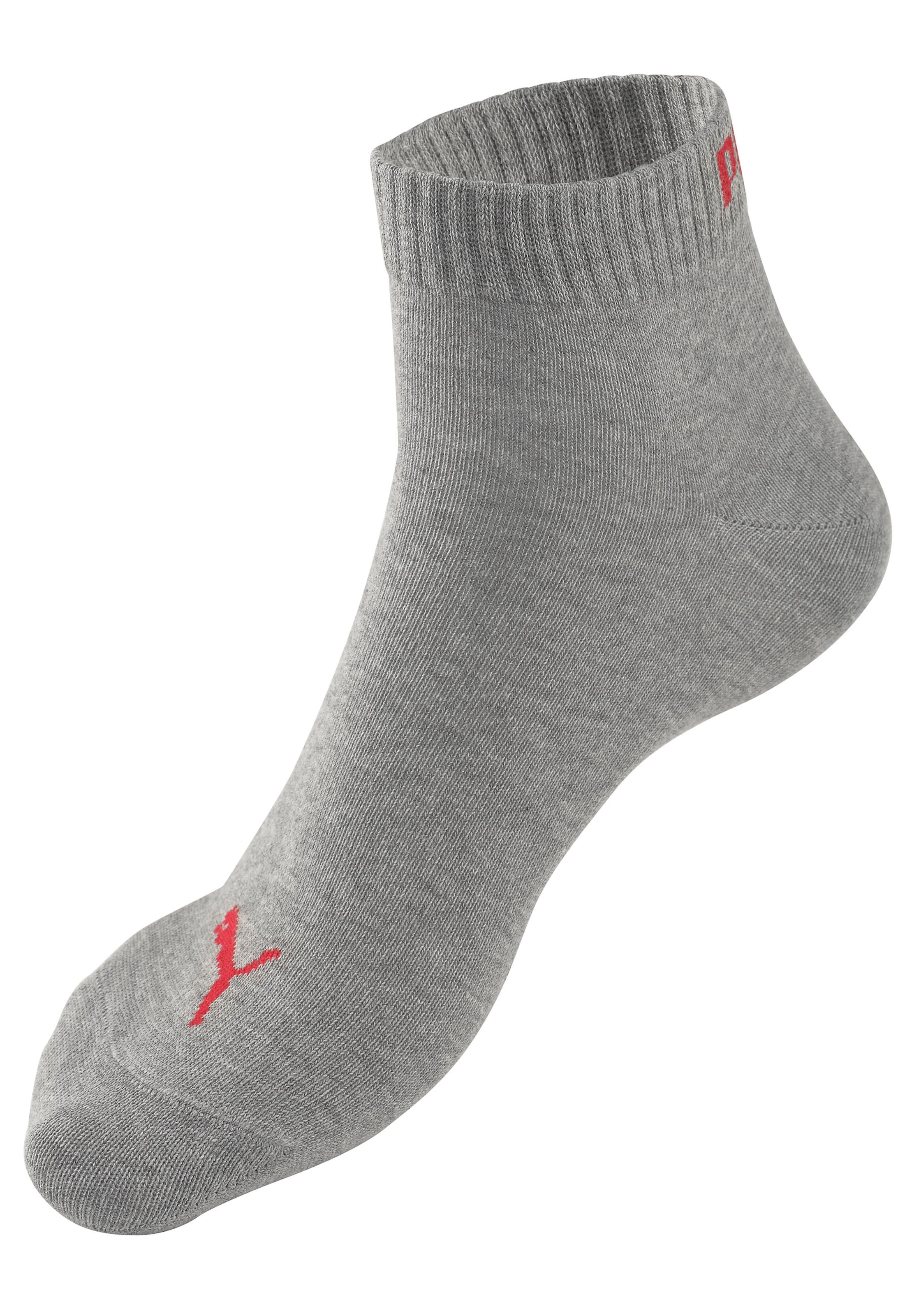 PUMA Chaussettes courtes »PUMA UNISEX QUARTER PLAIN 3P« 3 Couple tlg. Atmungsaktiv, Rippenbündchen, weiche Baumwollmischung