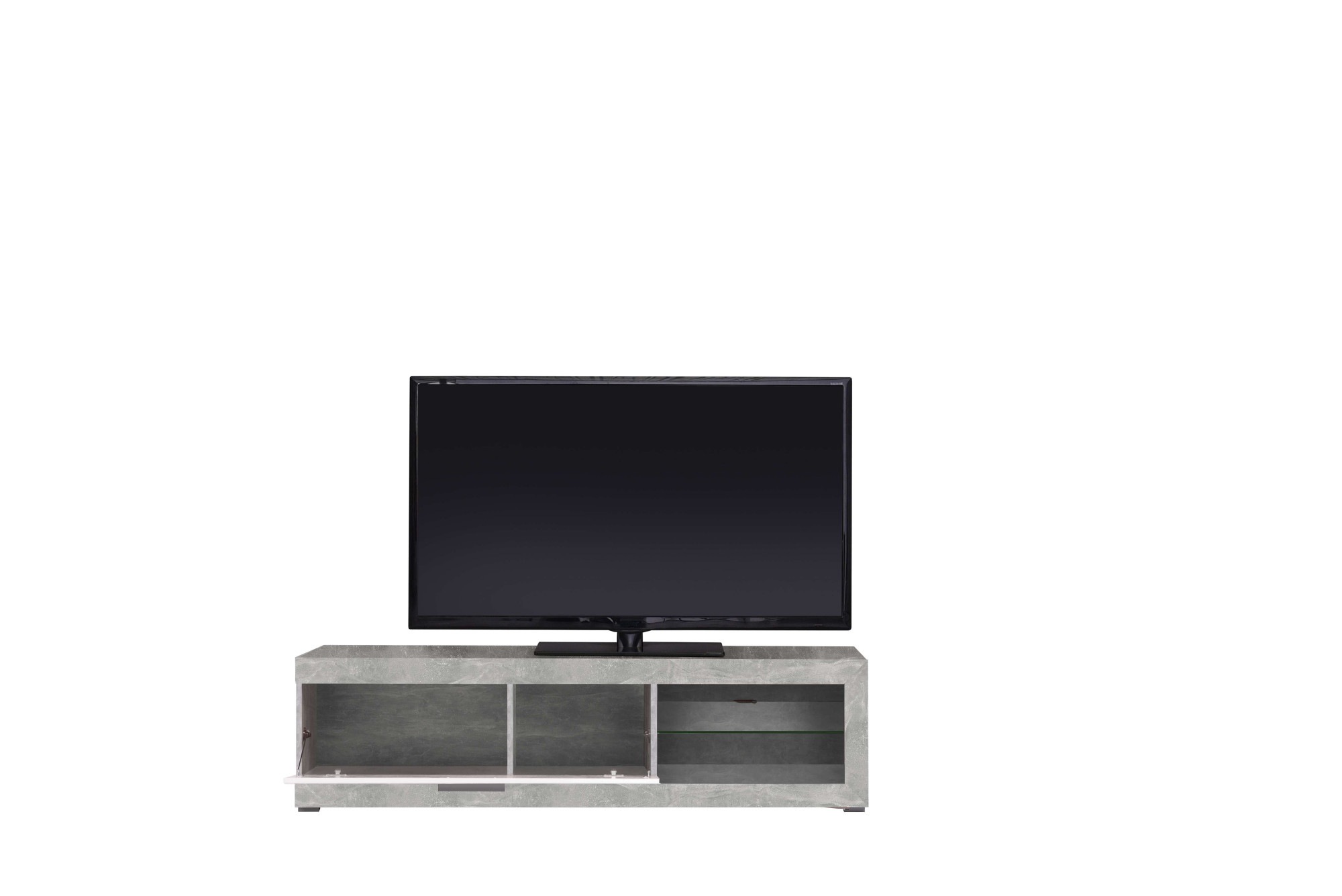 Home affaire Lowboard »Remo TV-Kommode, Breite 160 cm, Höhe 45 cm, offenes Fach mit Glasboden« Wahlweise mit oder ohne LED-Beleuchtung, 1 Klappe, 1 offenes Fach