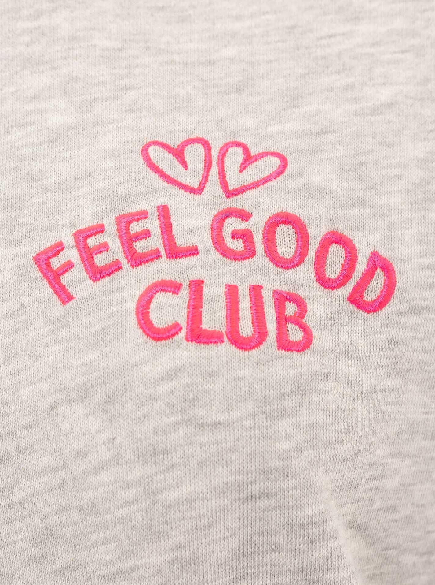 Zwillingsherz Sweat-shirt »"Feel Good Club"«, Rundhals, kleine Stickerei vorne
