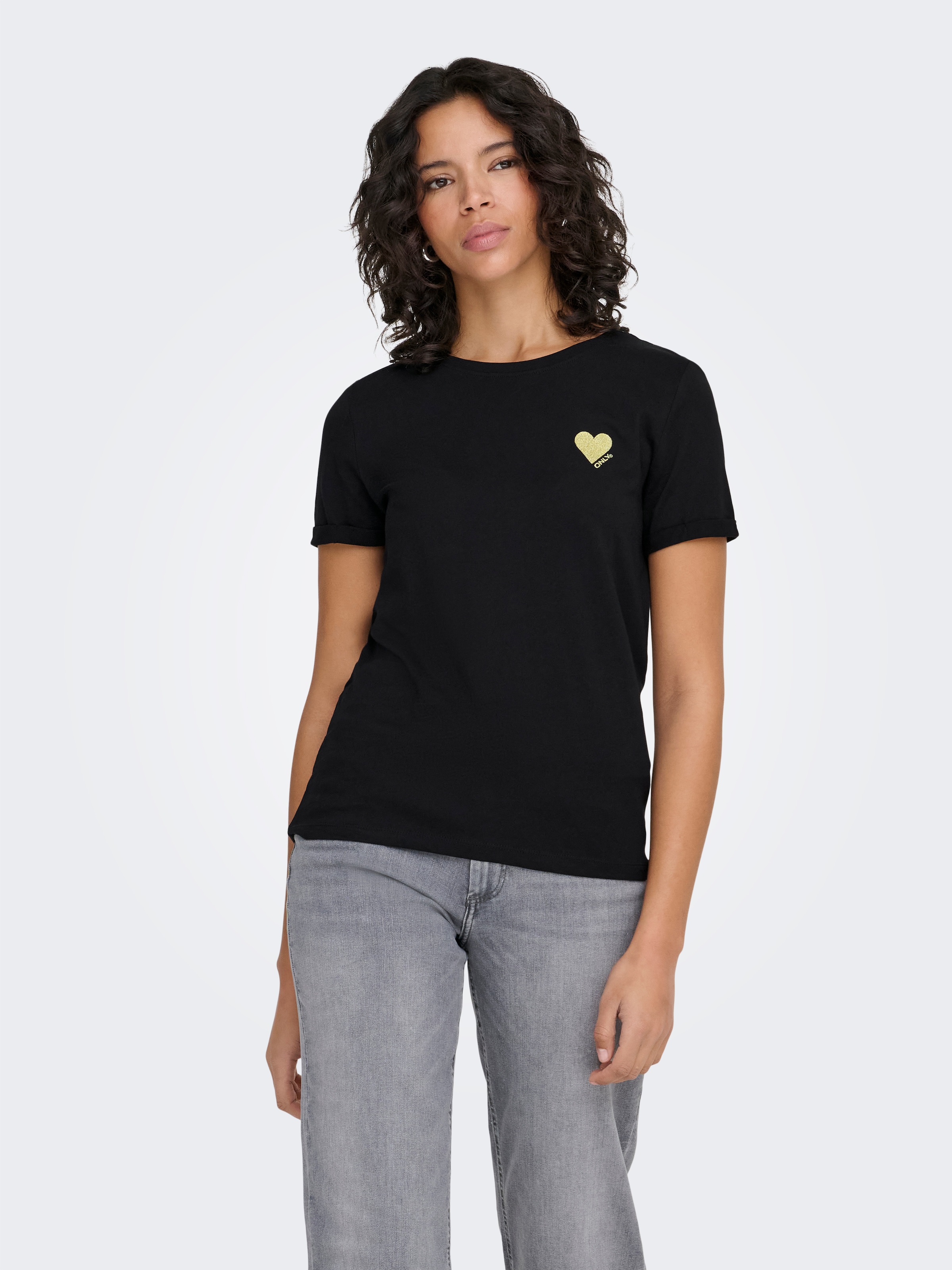 ONLY Kurzarmshirt »ONLKITA LIFE S/S TOP NOOS« regular fit, casual, Single Jersey, Baumwolle, Rundhals