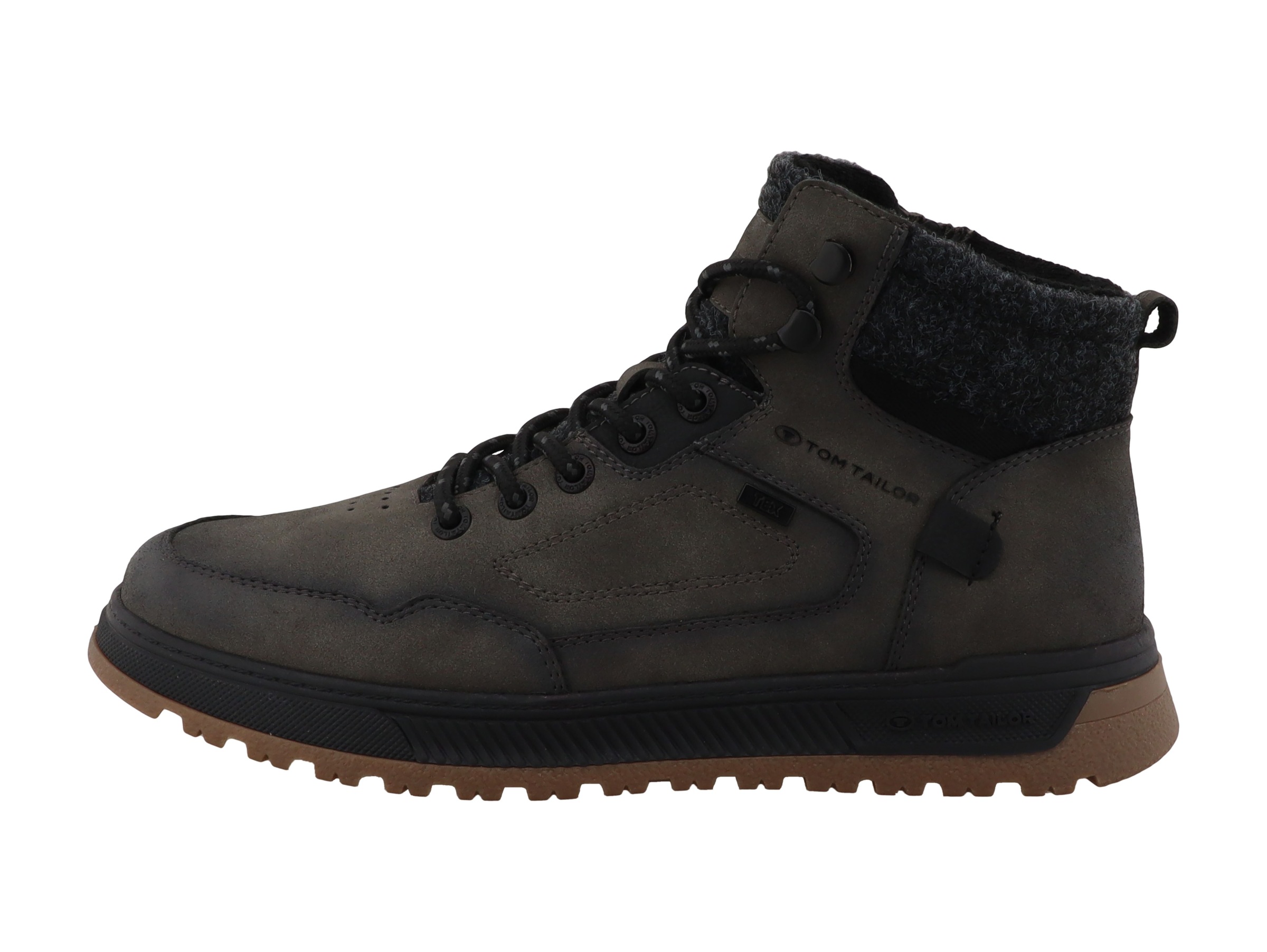 TOM TAILOR Bottines à lacets  Bottes d'automne avec surpiqûres décoratives et signature logo,