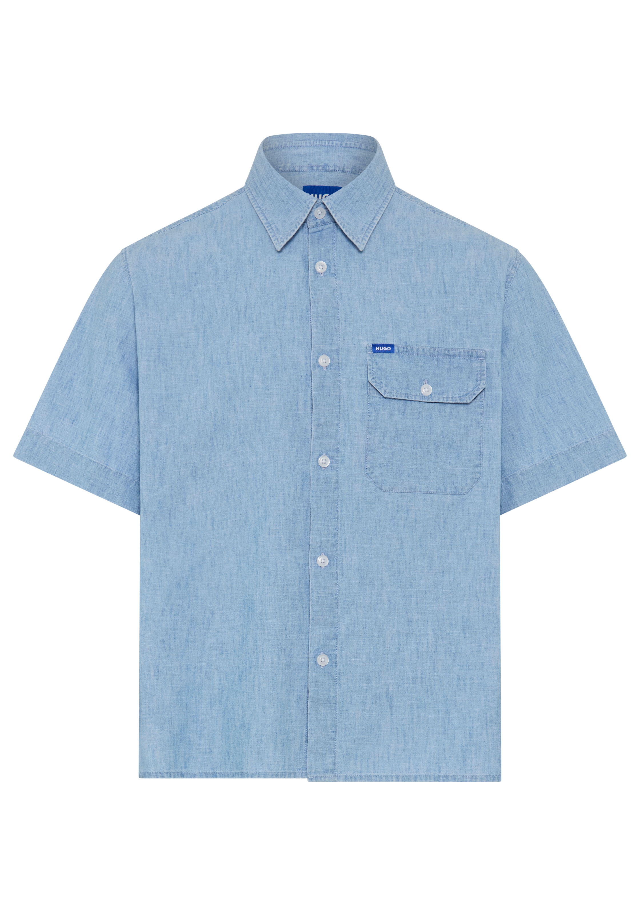 HUGO Kurzarmhemd »Ebaffino« Oversized Fit , reine Baumwolle