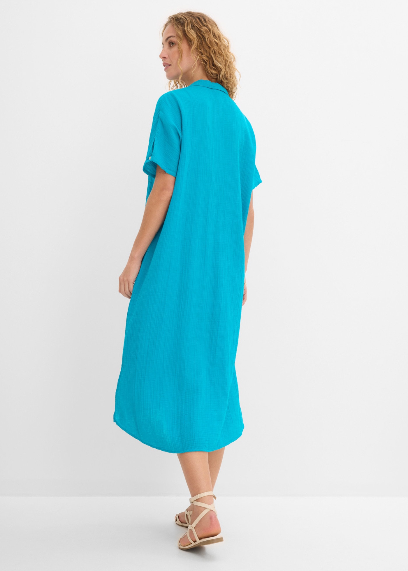 bonprix Robe tunique coupe oversize, coupe caftan, manches kimono, en coton