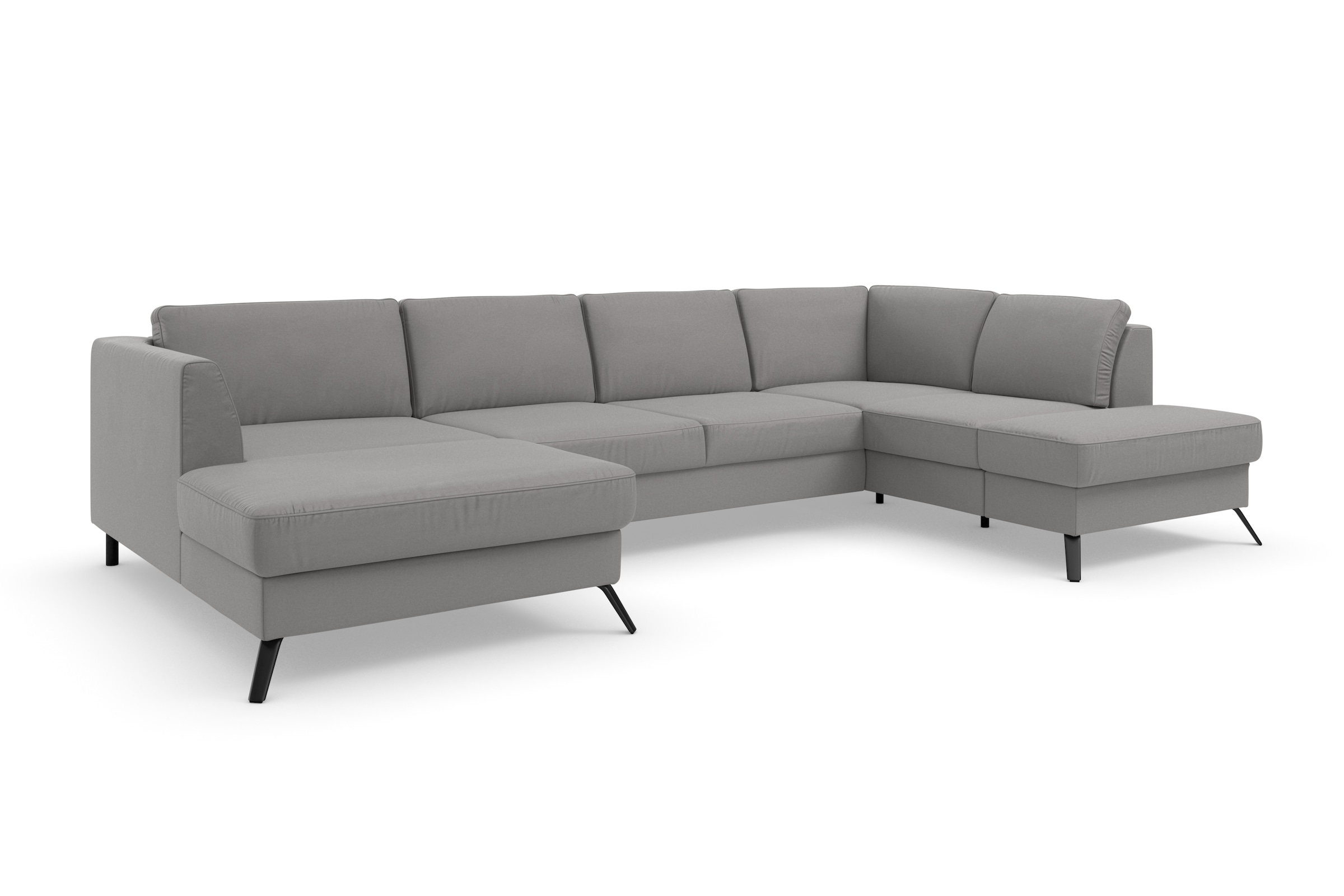 sit&more Wohnlandschaft »Olsen U-Form« inklusive Sitztiefenverstellung, optional Schlaffunktion, 15cm hoch